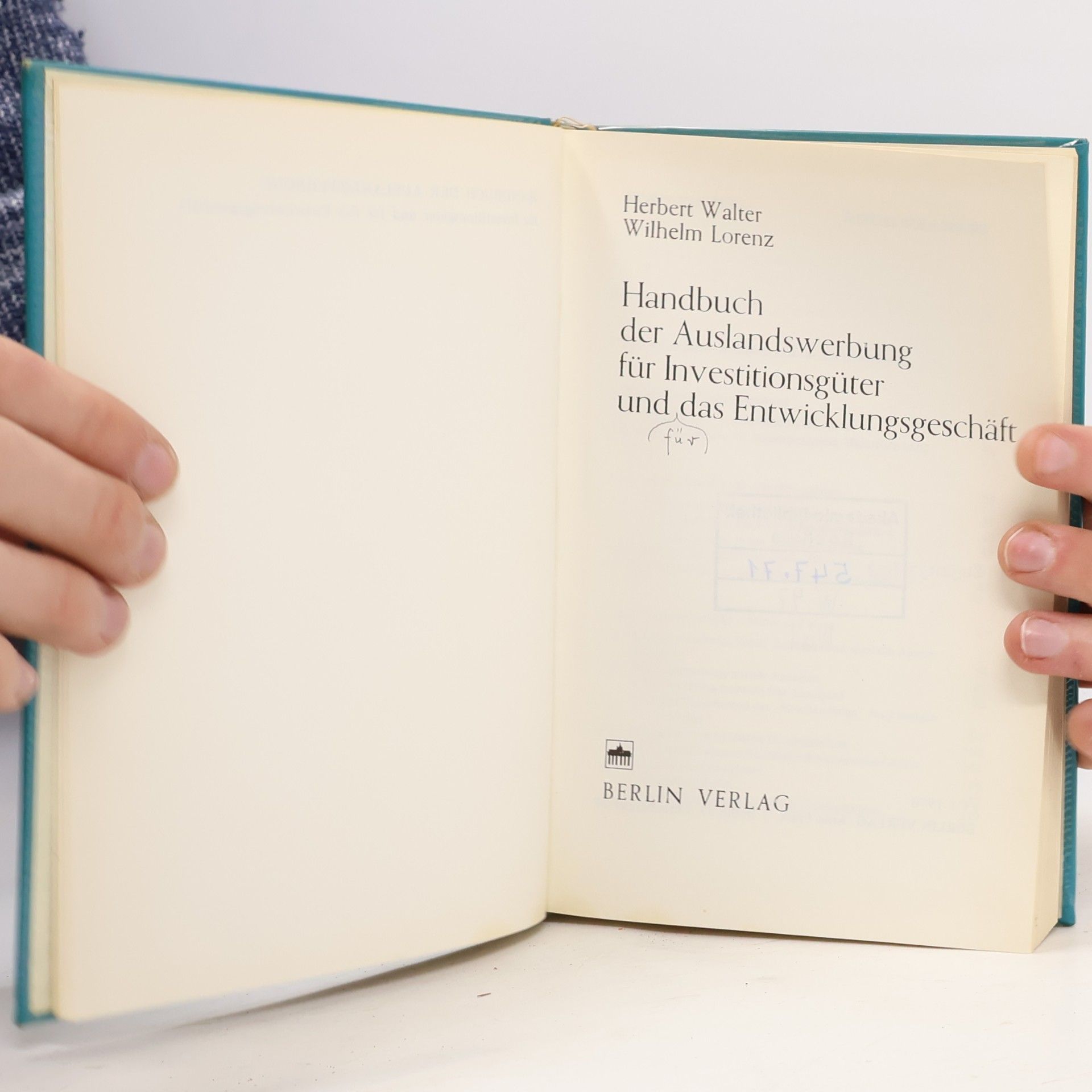 Herbert Walter Handbuch der Auslandswerbung