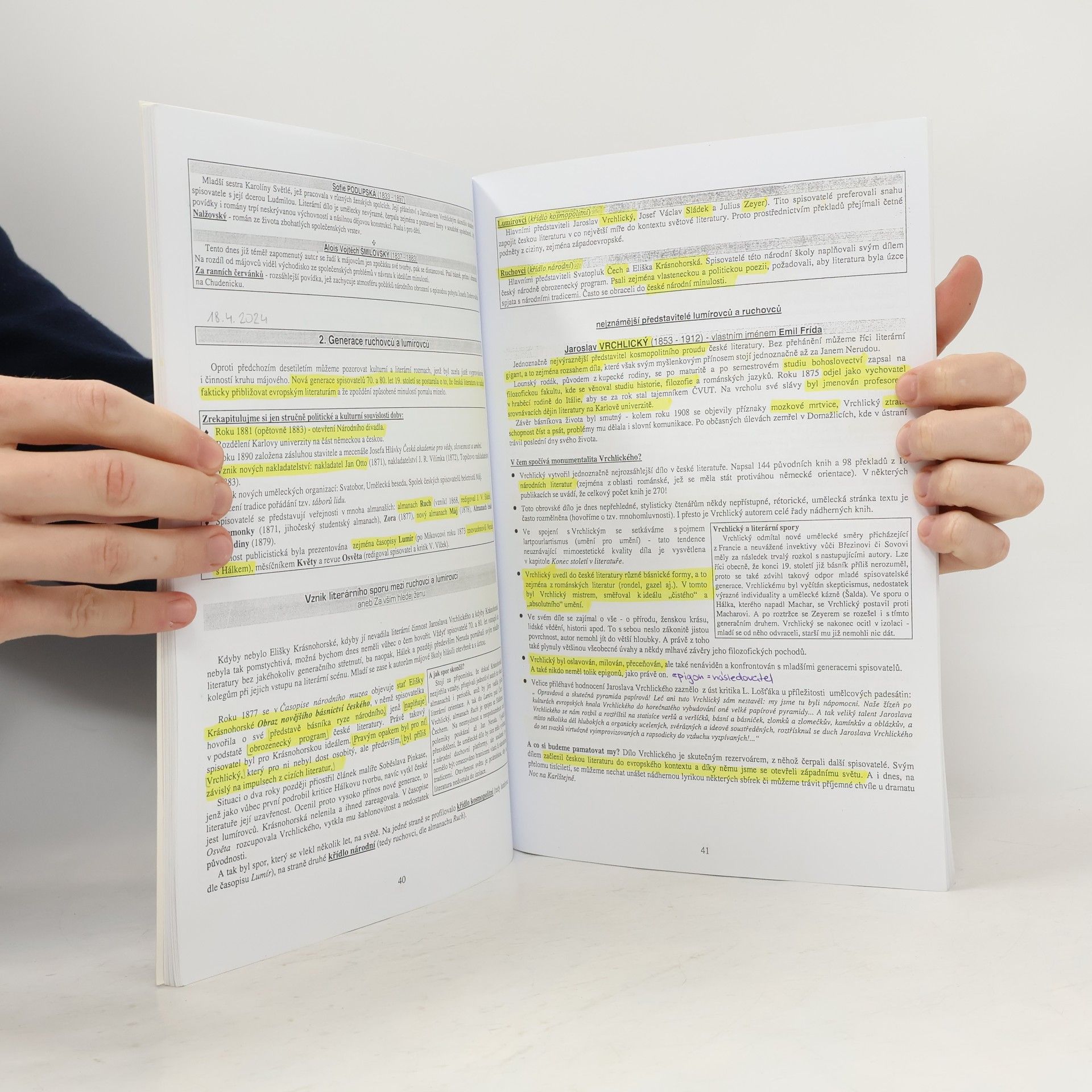 Vladimír Prokop Literatura 19. a počátku 20. století (od romantiků po buřiče)