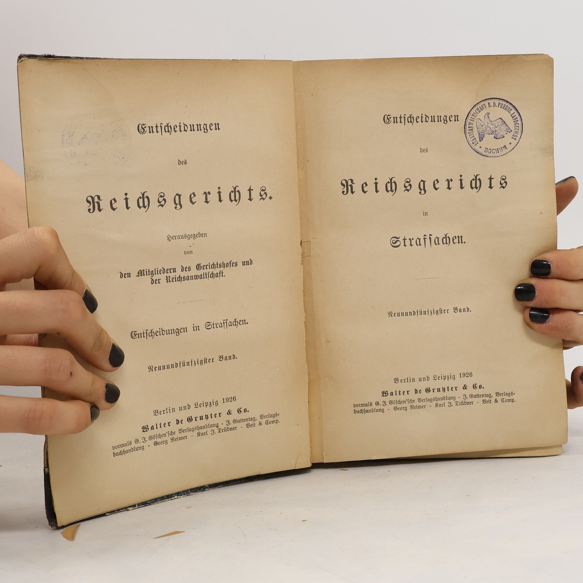 Reichsgericht Entscheidungen des Reichsgerichts