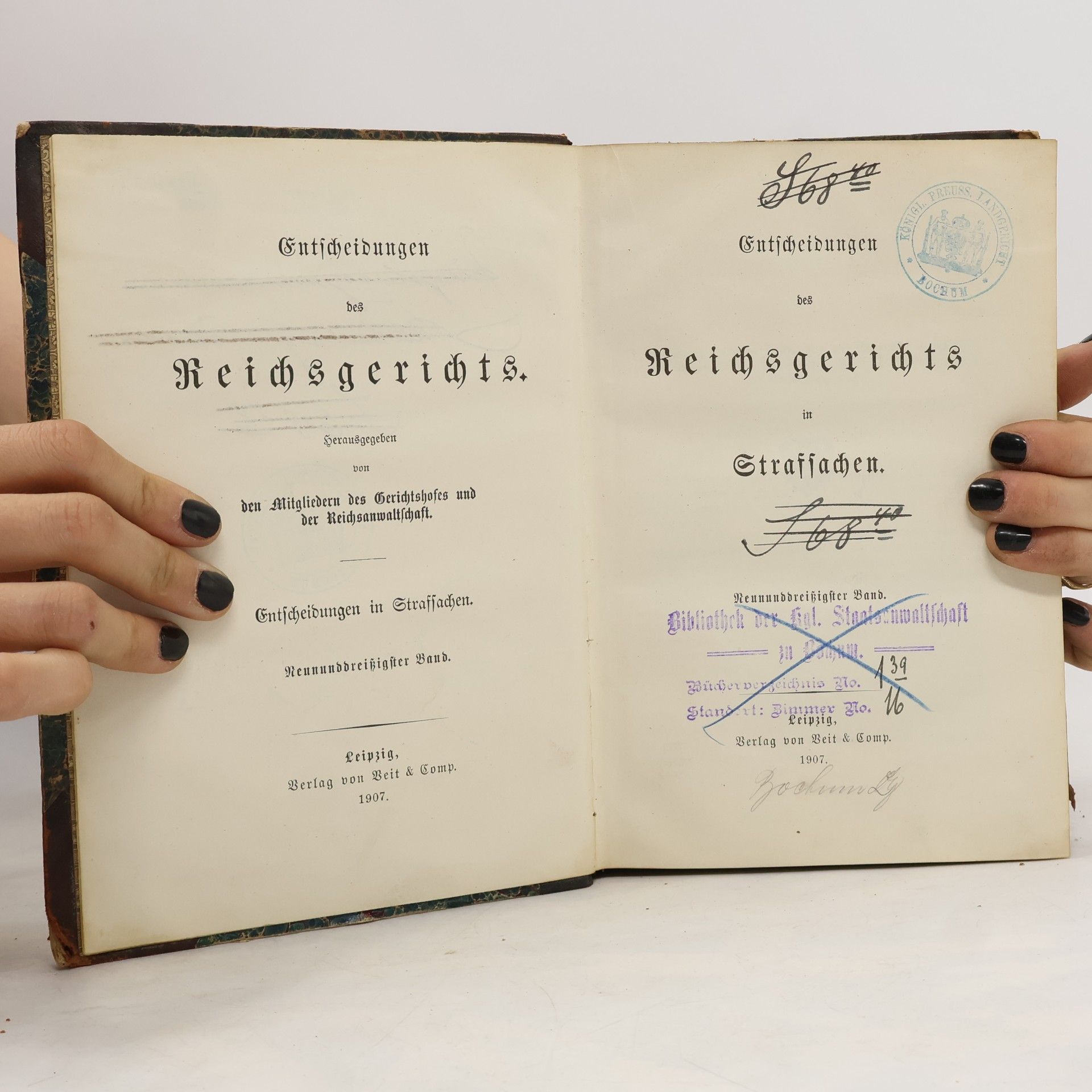 Autorenkollektiv Entscheidungen des Reichsgerichts in Strafsachen 39