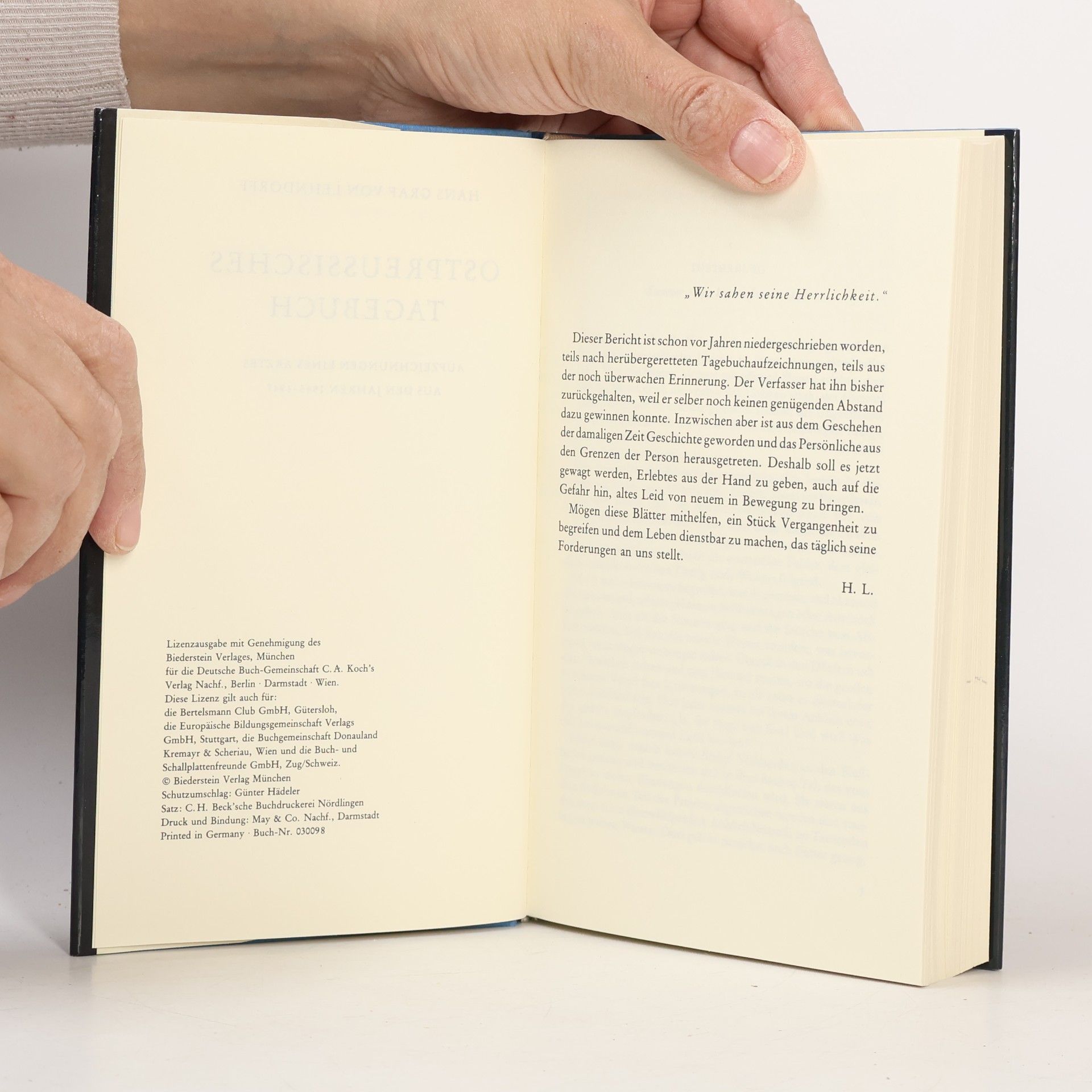 Hans von Lehndorff Ostpreussisches Tagebuch