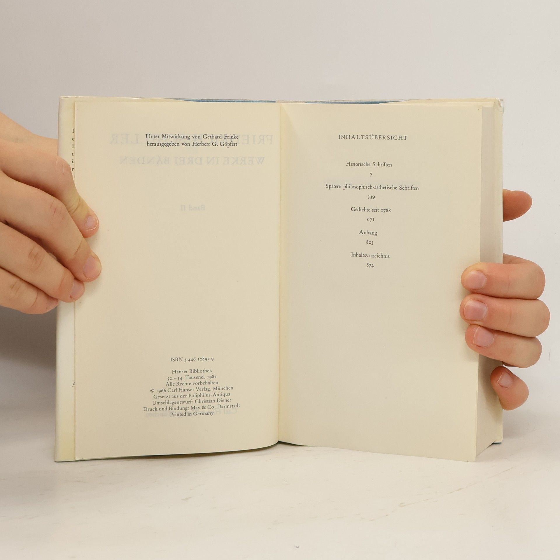 Friedrich Schiller Werke in drei Bänden II.