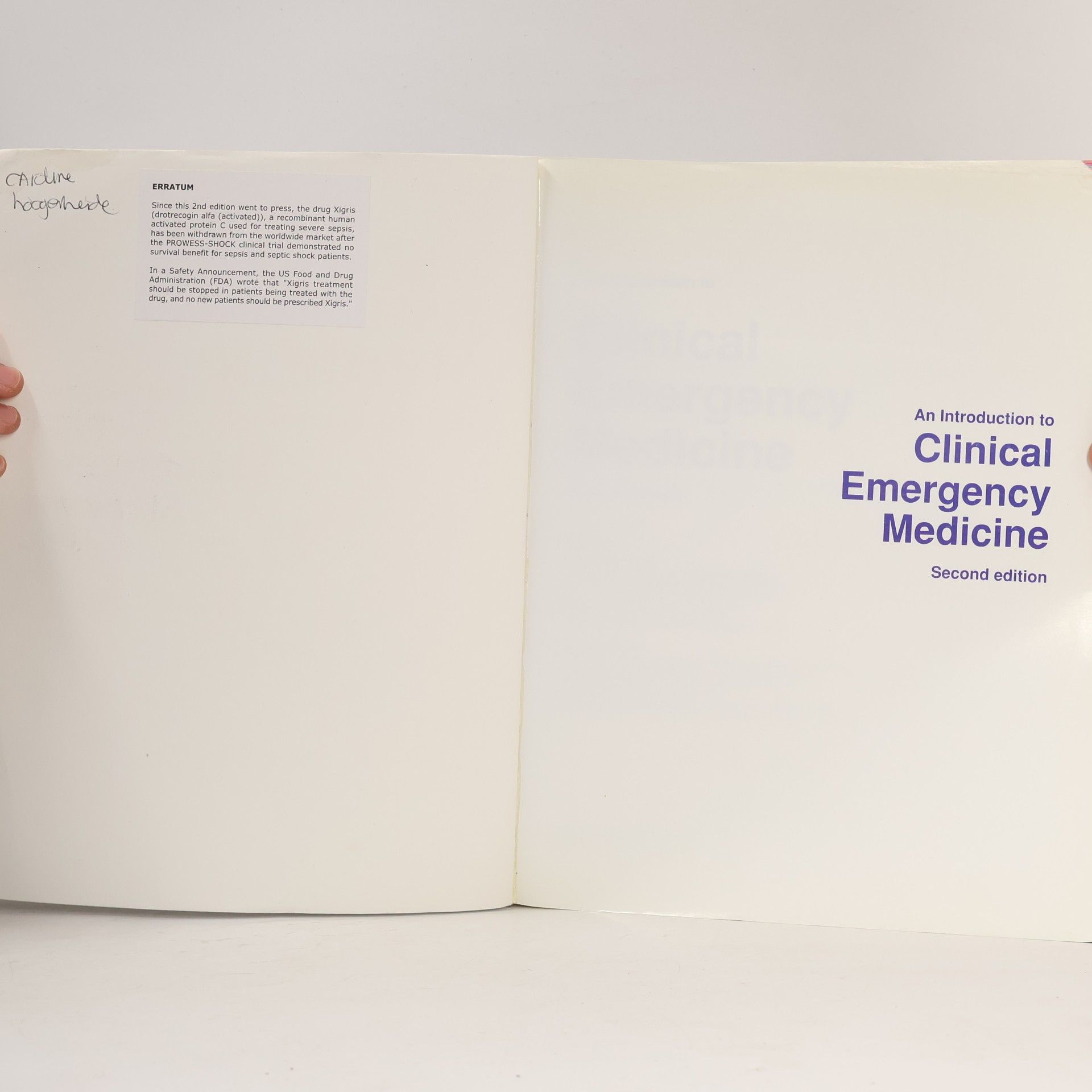 Swaminatha V. Mahadevan An Introduction to Clinical Emergency Medicine: Second Edition