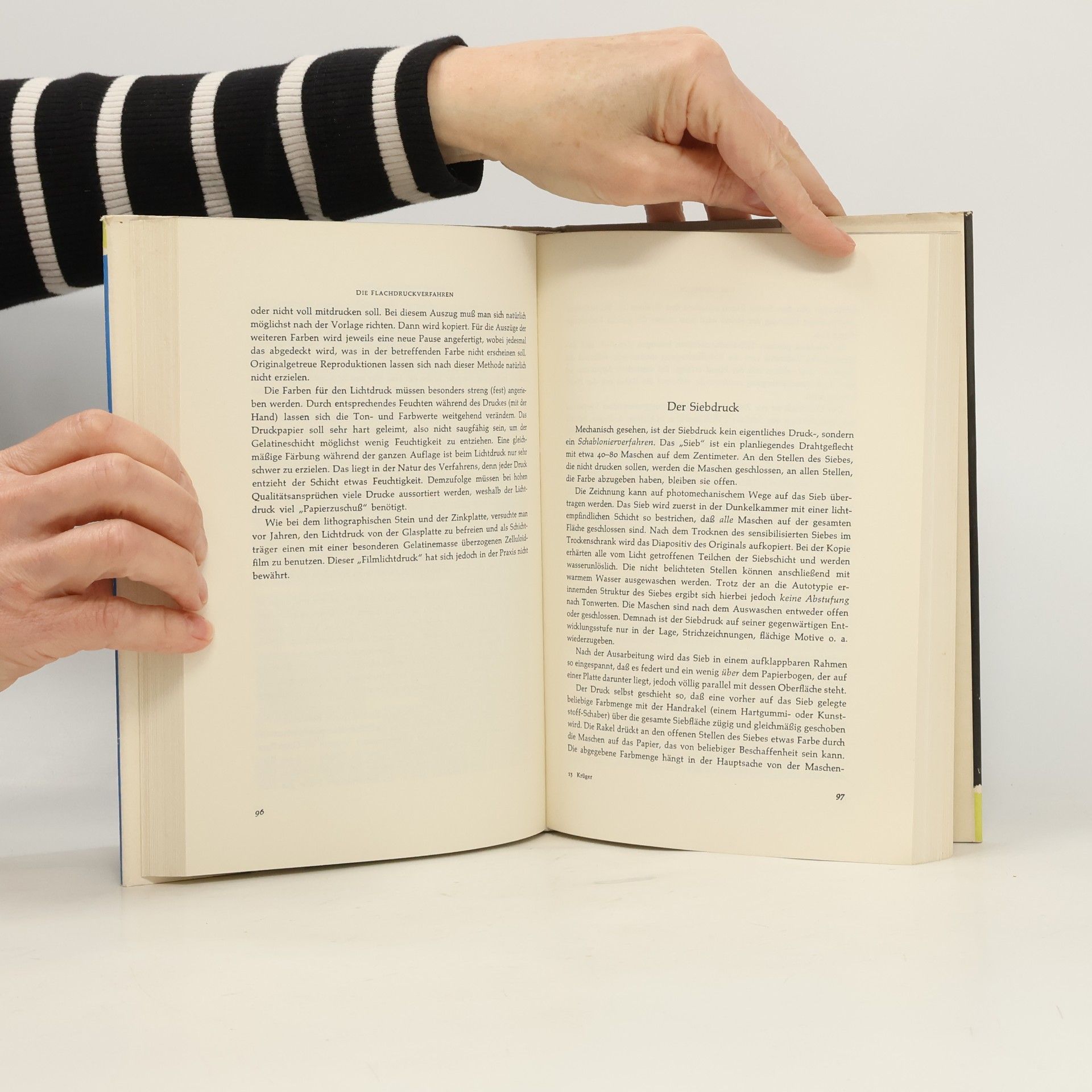 Otto Krüger Satz, Druck, Einband und verwandte Dinge
