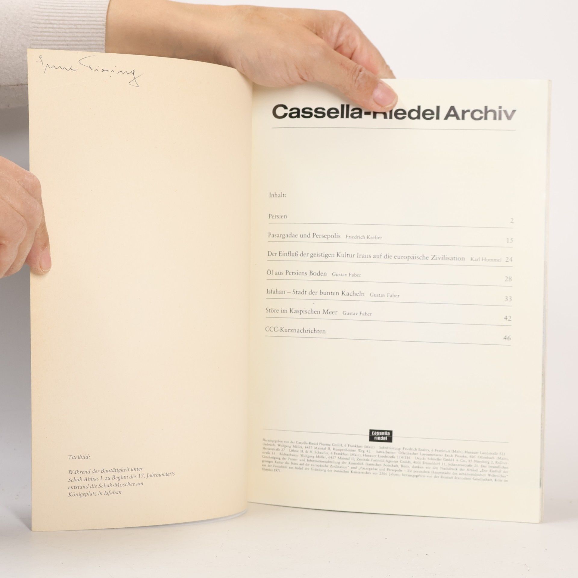 Friedrich Krefter Cassella-Riedel Archiv