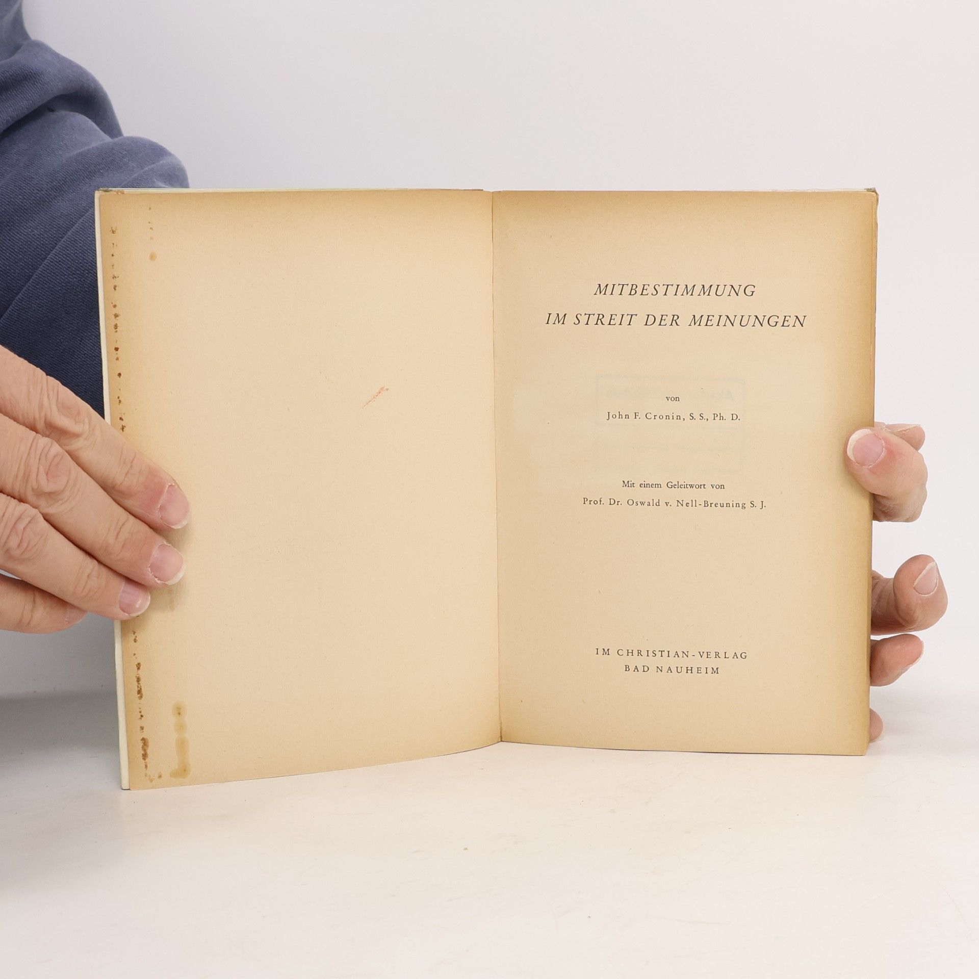 John F. Cronin Mitbestimmung im Streit der Meinungen