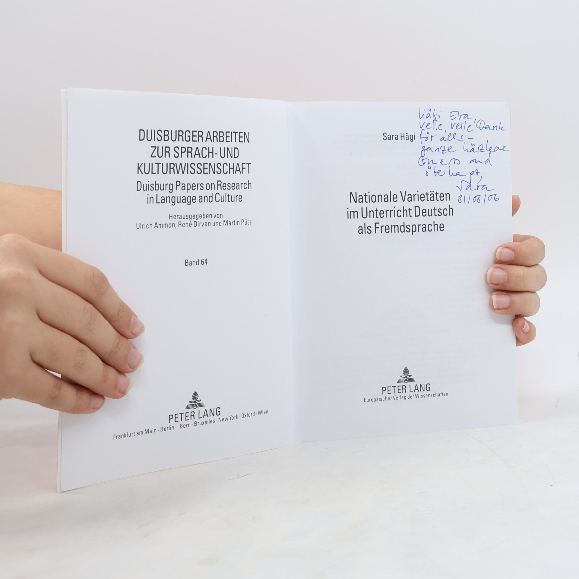 Sara Hägi-Mead Duisburger Arbeiten zur Sprach- und Kulturwissenschaft - 64: Nationale Varietäten im Unterricht Deutsch als Fremdsprache