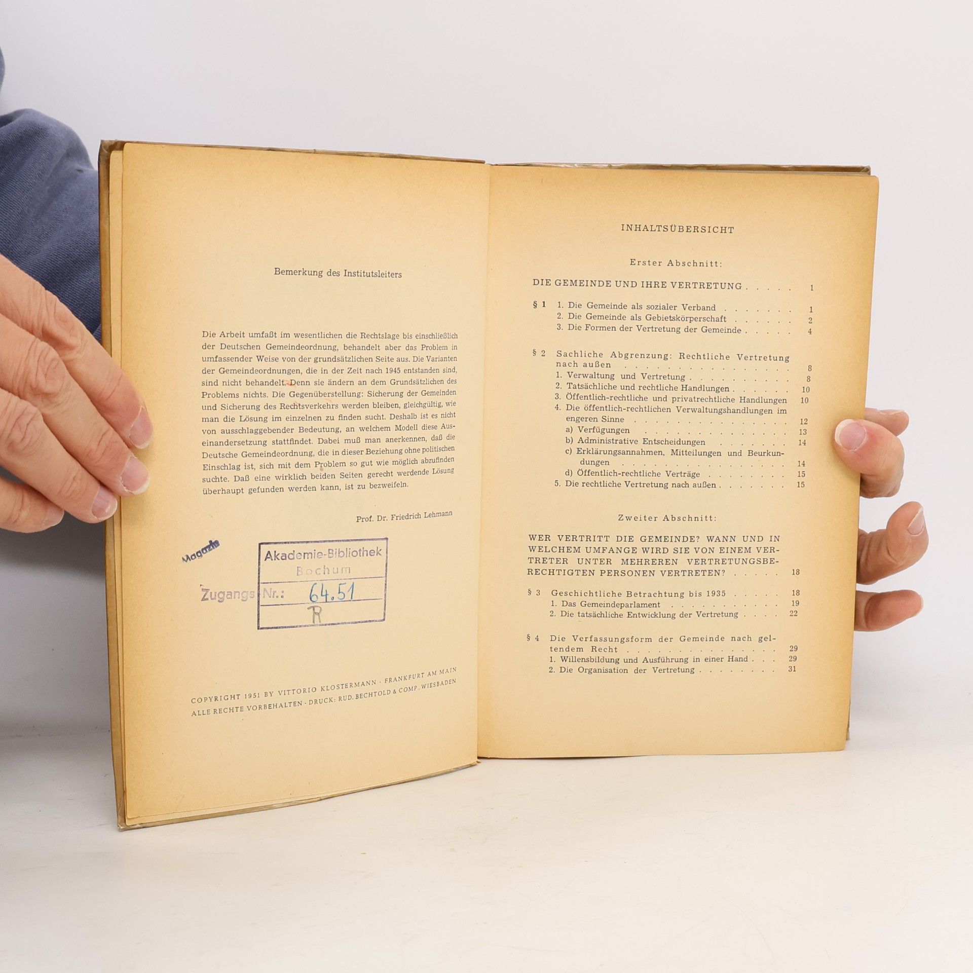 Fritz Lünenbürger Die Vertretung der Gemeinden im Rechtsverkehr