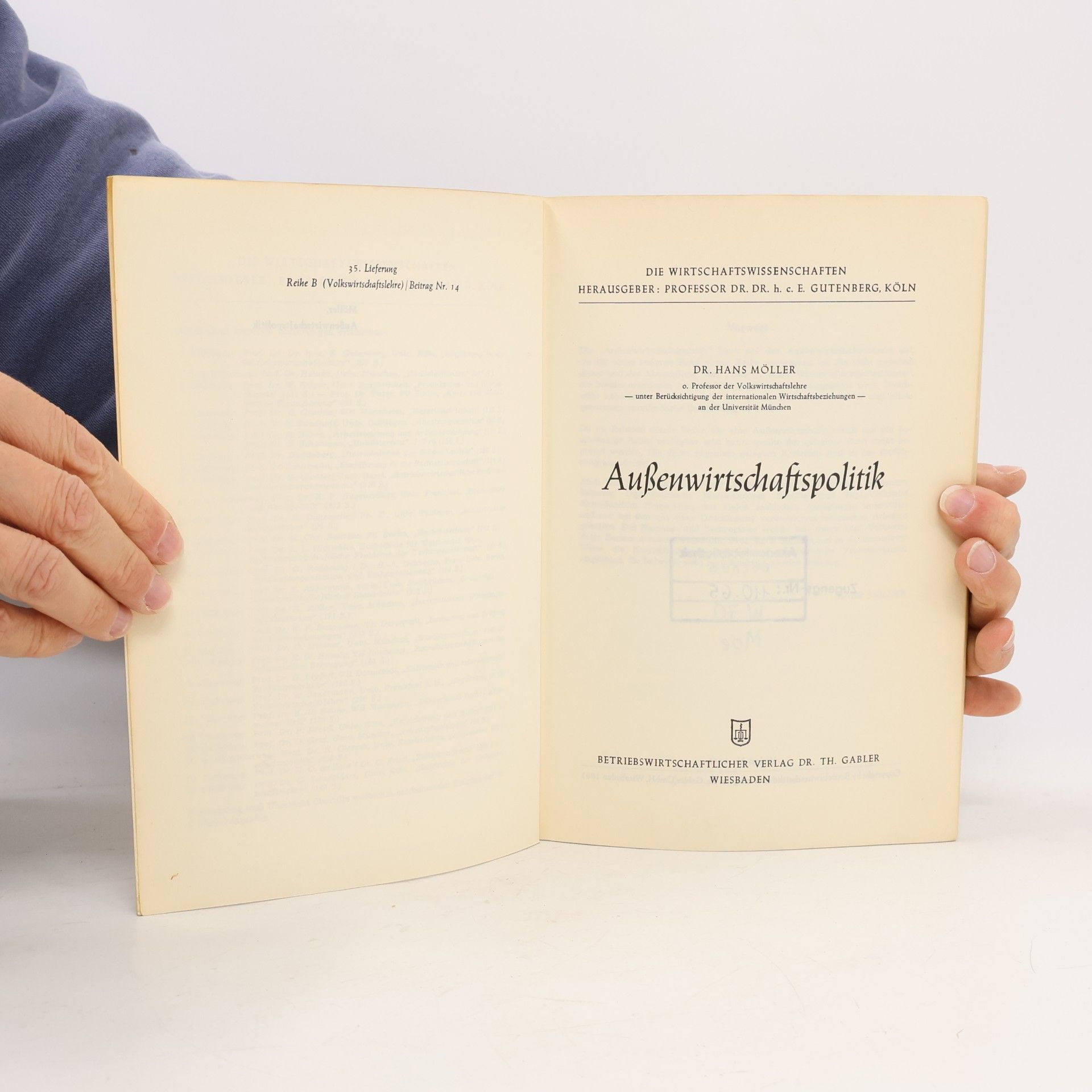 Hans Möller Außenwirtschaftspolitik