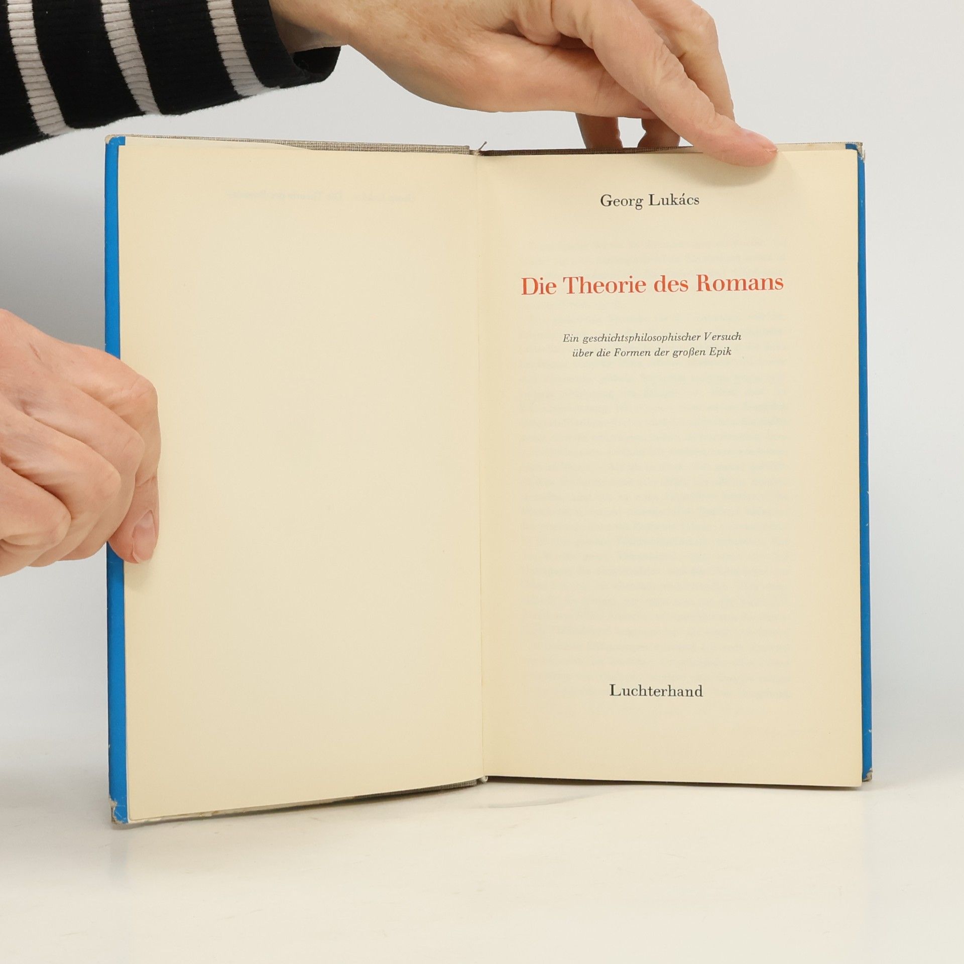Georg Lukács Die Theorie des Romans