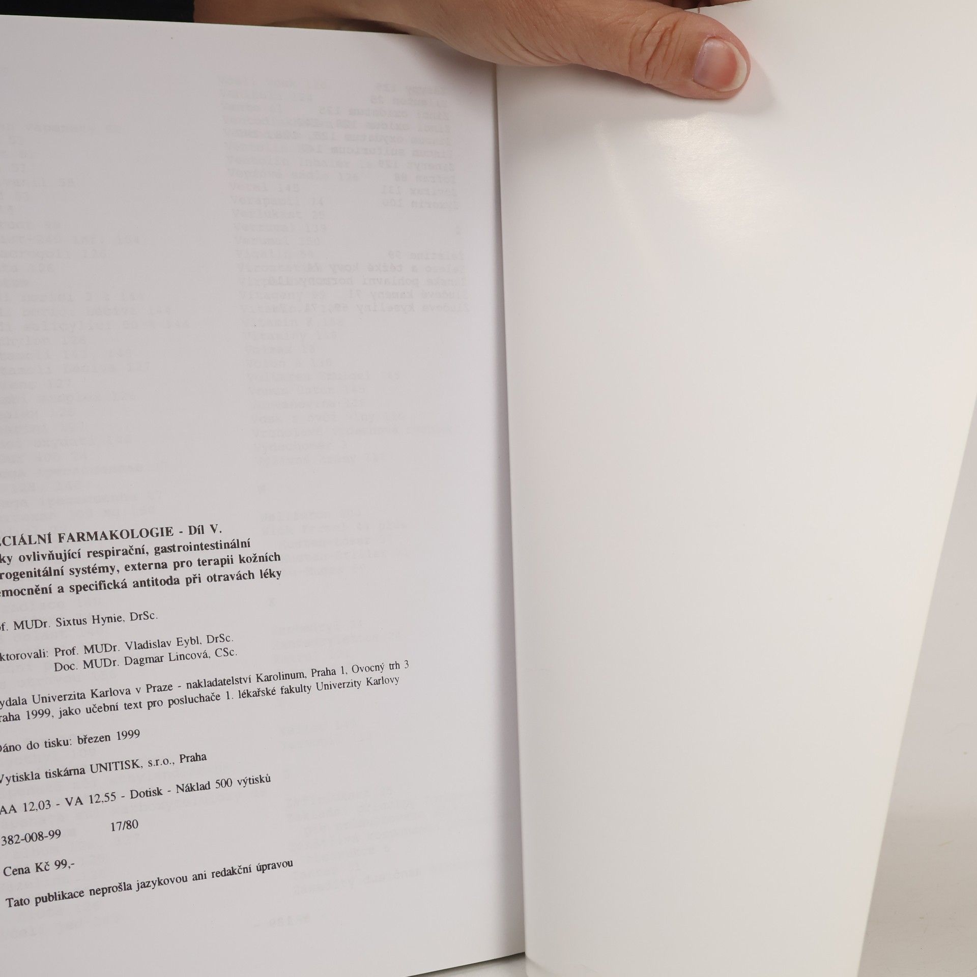 Sixtus Hynie Speciální farmakologie Díl V.