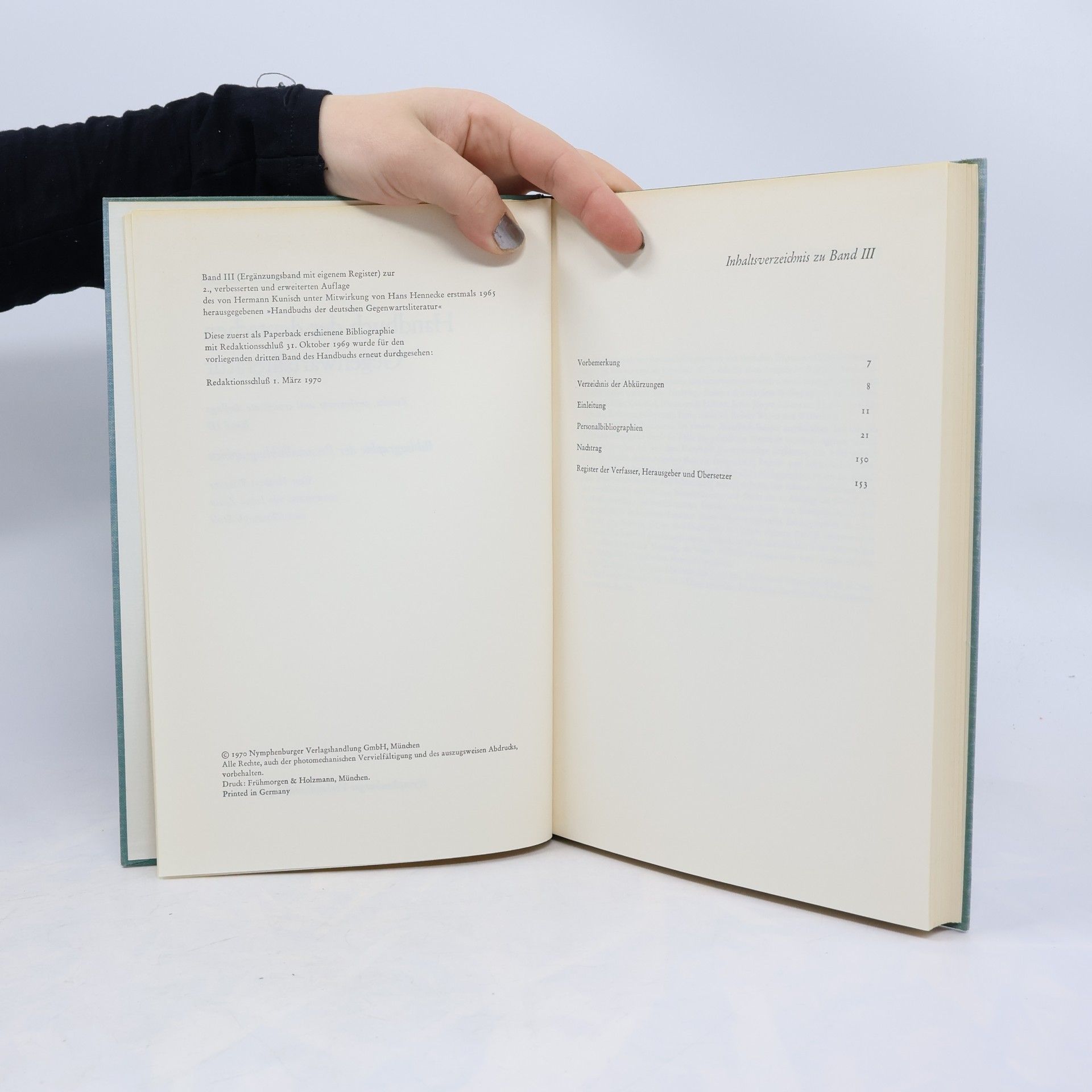 Various authors Handbuch der deutschen Gegenwartsliteratur. Bibliographie der Personalbibliographien