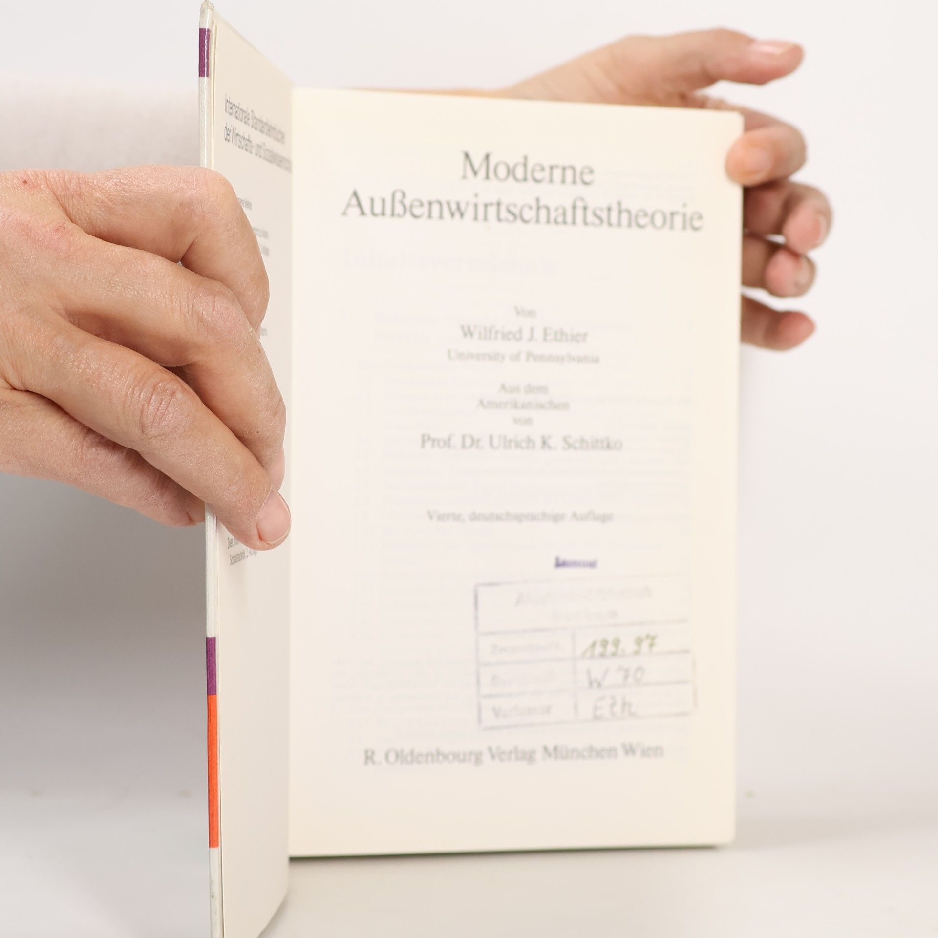 Wilfried J. Ethier Moderne Außenwirtschaftstheorie, 4. Auflage