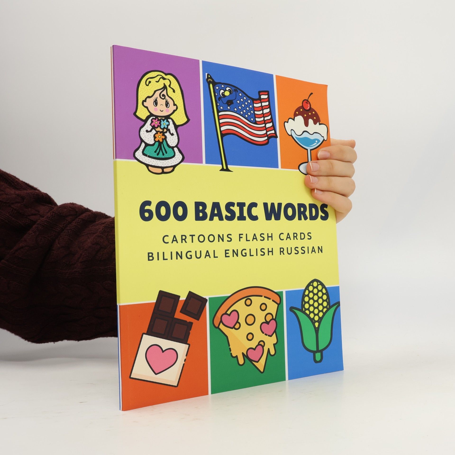 Kinder Language 600 Basic Words Cartoons Flash Cards Bilingual English Russian