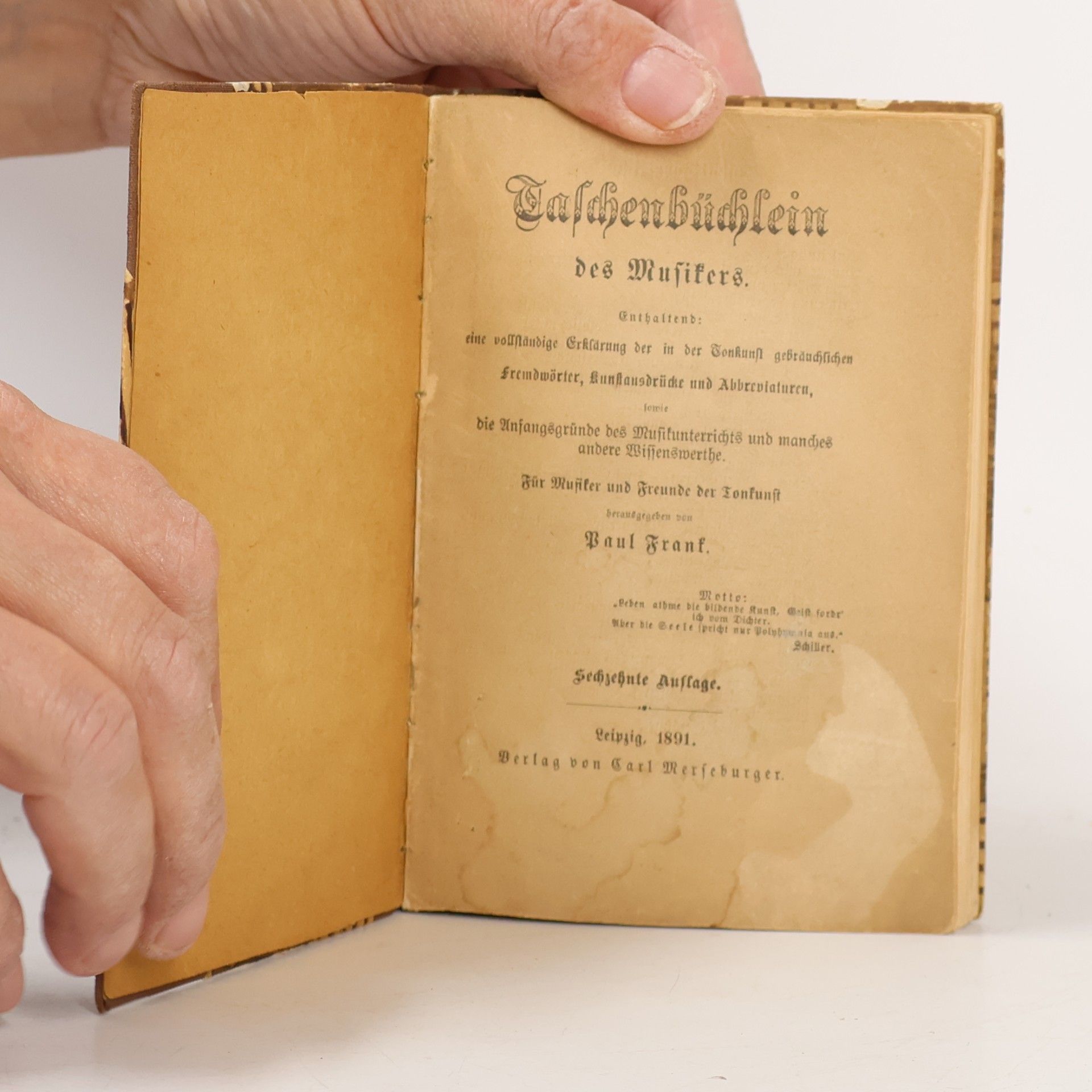 Paul Frank Taschenbüchlein des Musikers