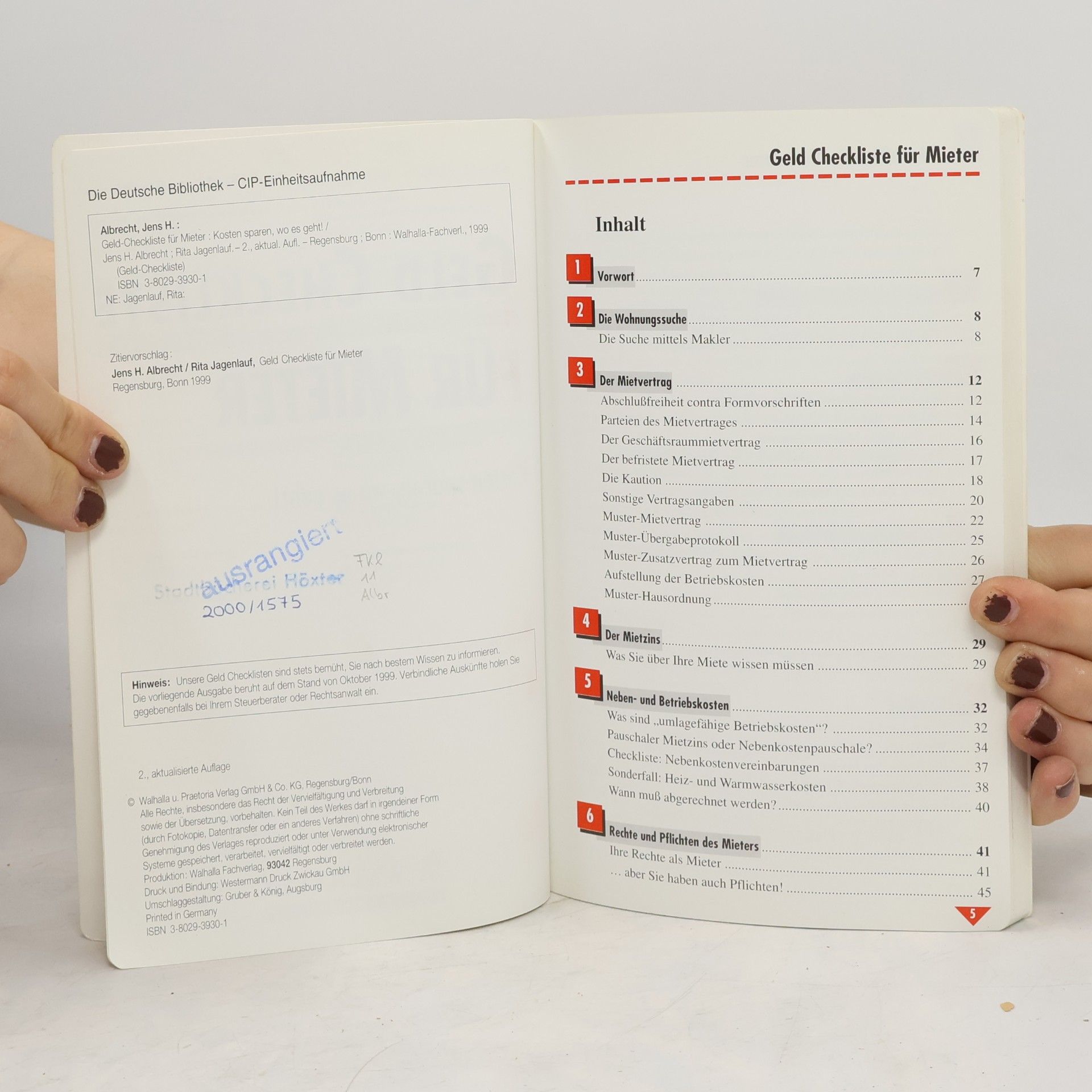 Jens H. Albrecht Geld-Checkliste für Mieter - 2., aktualisierte Auflage