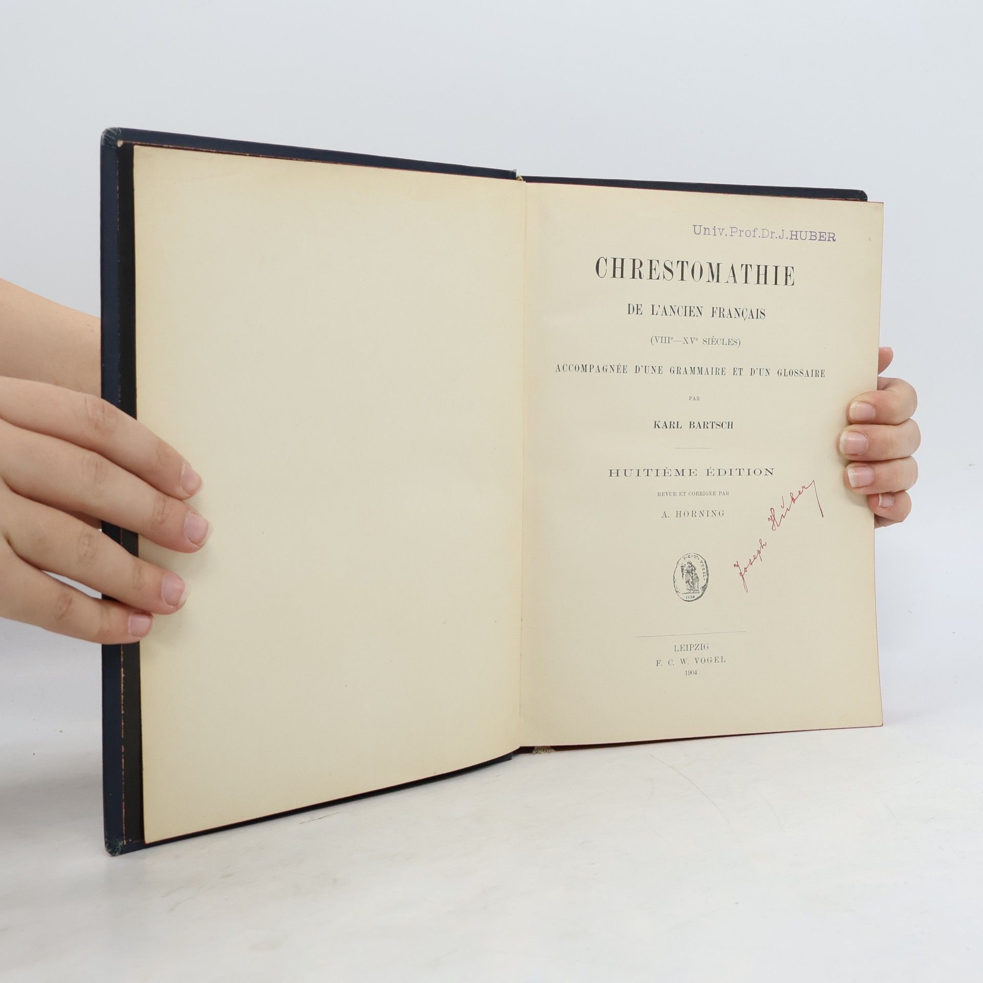 Karl Bartsch Chrestomathie de l'ancien français