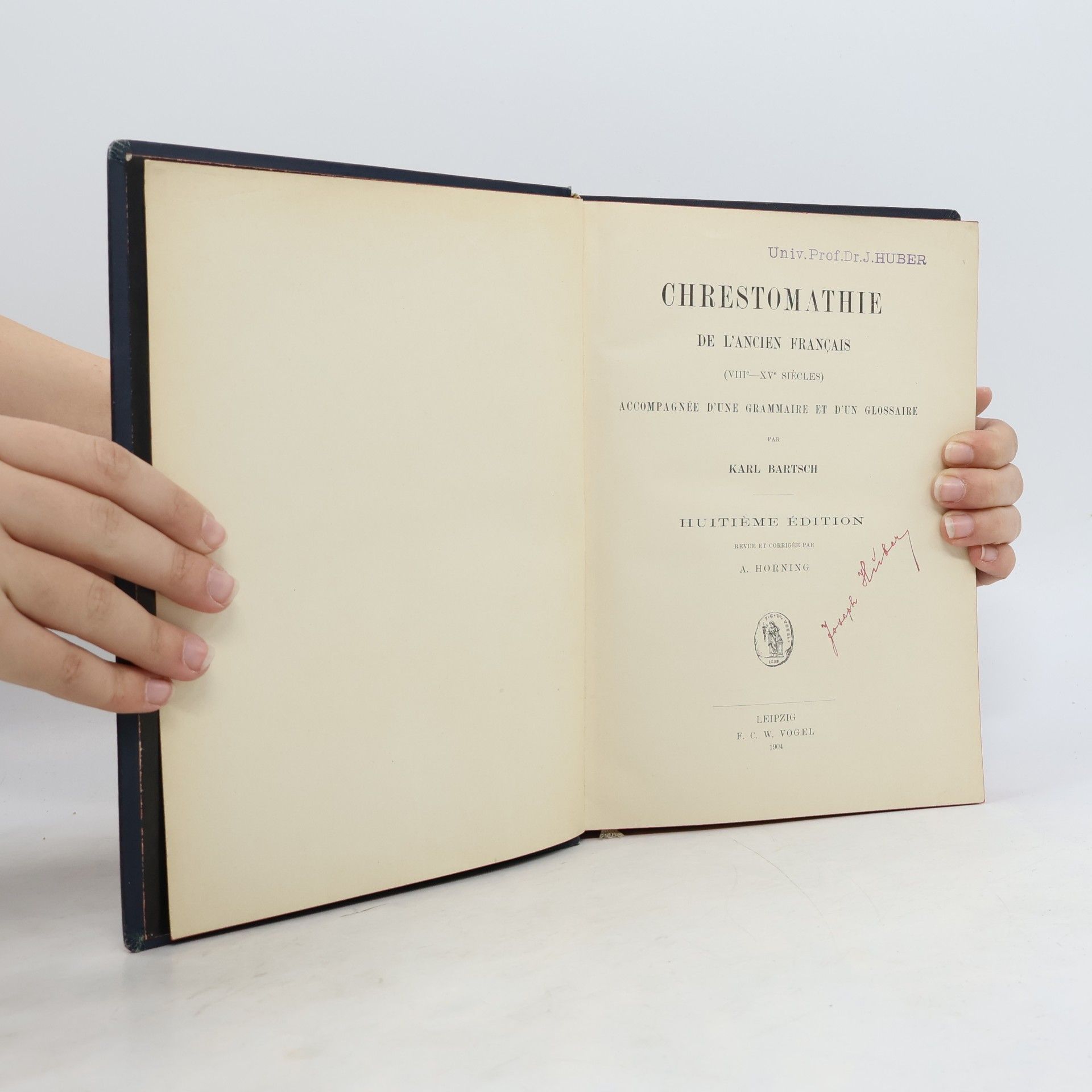 Karl Bartsch Chrestomathie de l'ancien français