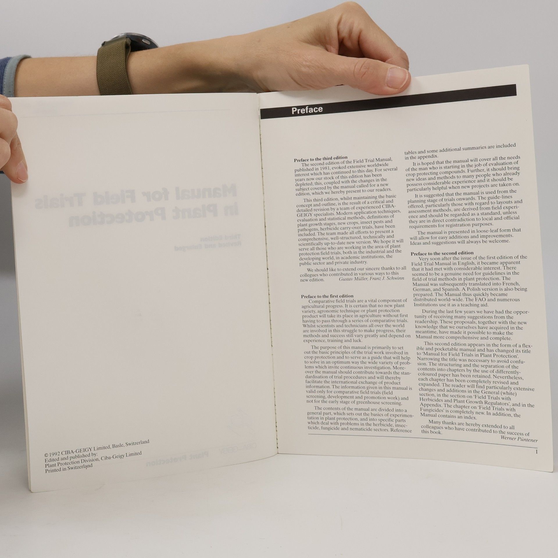 Ciba-Geigy Manual for Field Trials in Plant Protection