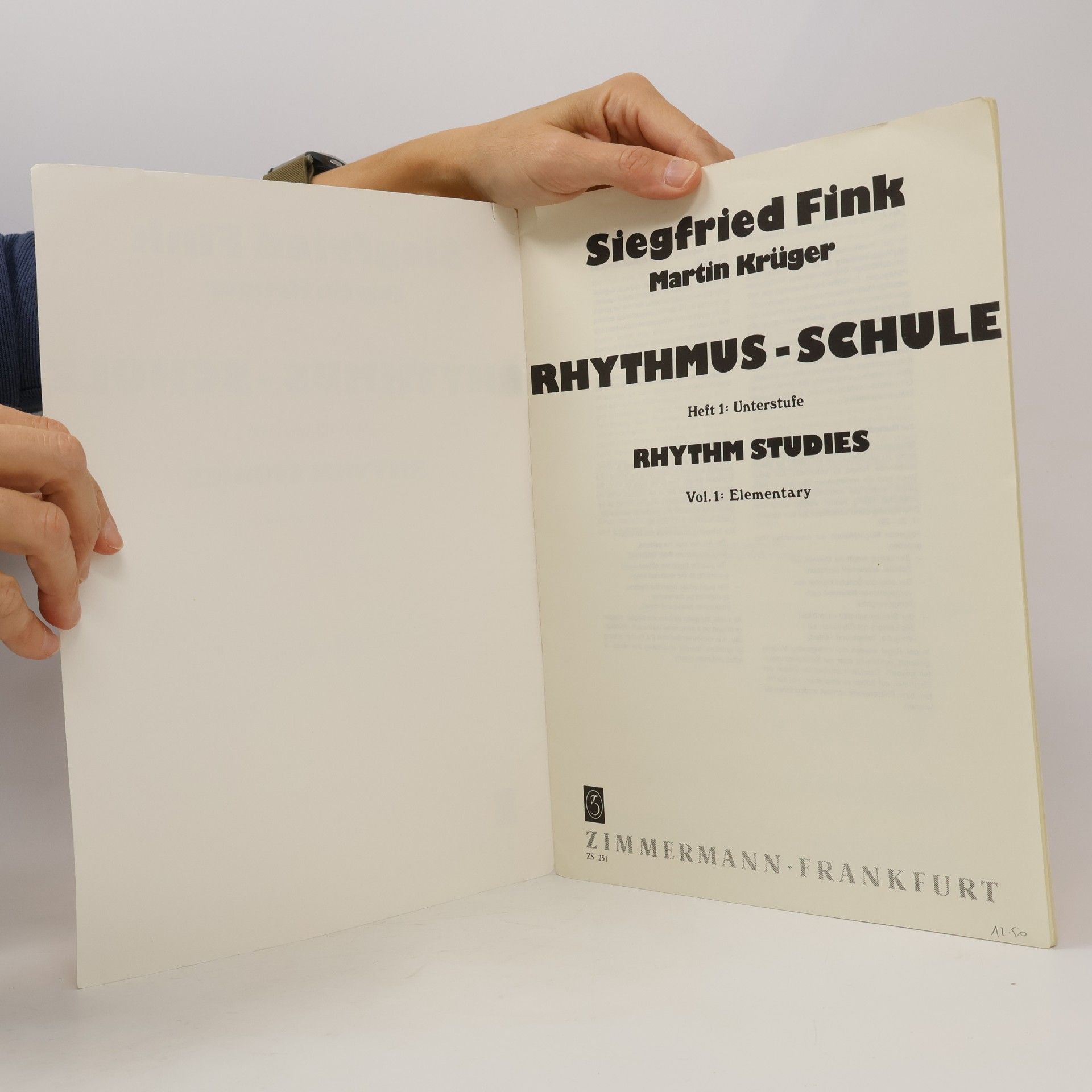 Siegfried Fink Rhythmus-Schule Heft 1: Unterstufe