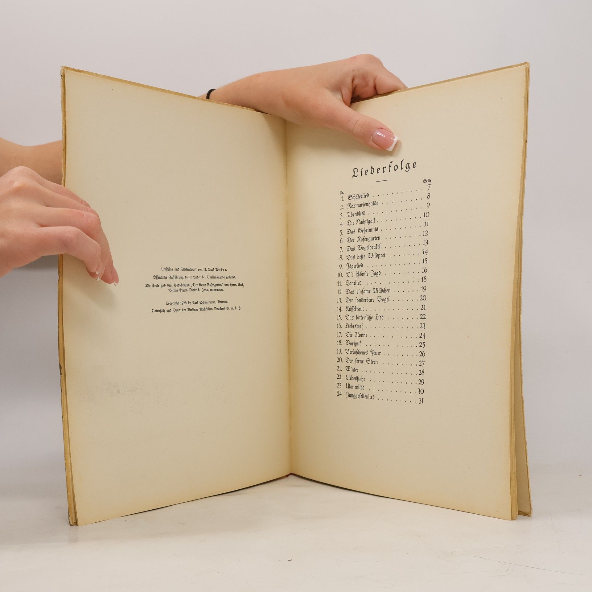 Hermann Löns Neue Lieder aus dem Kleinen Rosengarten