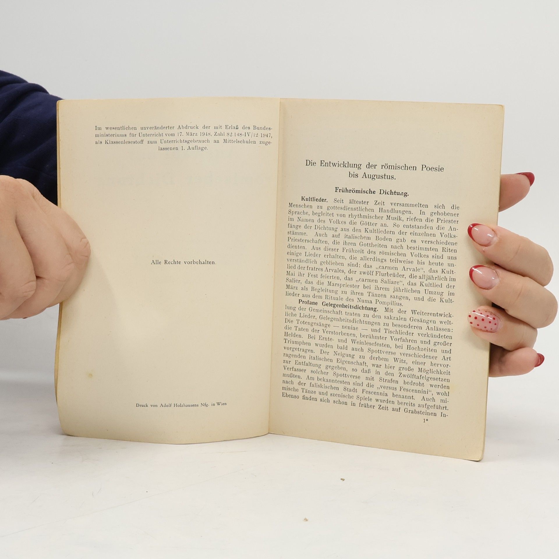 Franz Salomon Auswahl aus Römischer Dichtung