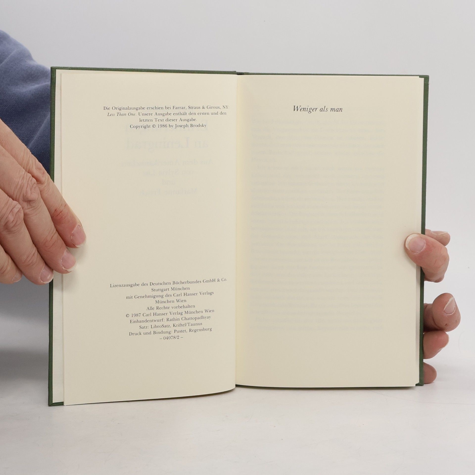 Joseph Brodsky Erinnerungen an Leningrad