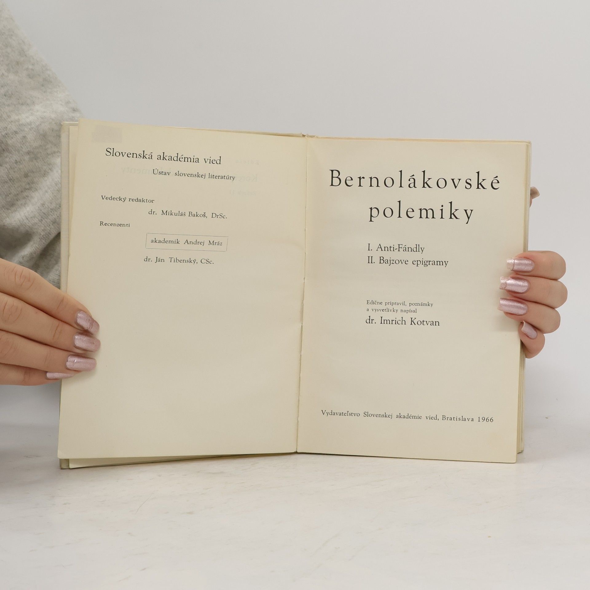 Various authors Bernolákovské polemiky