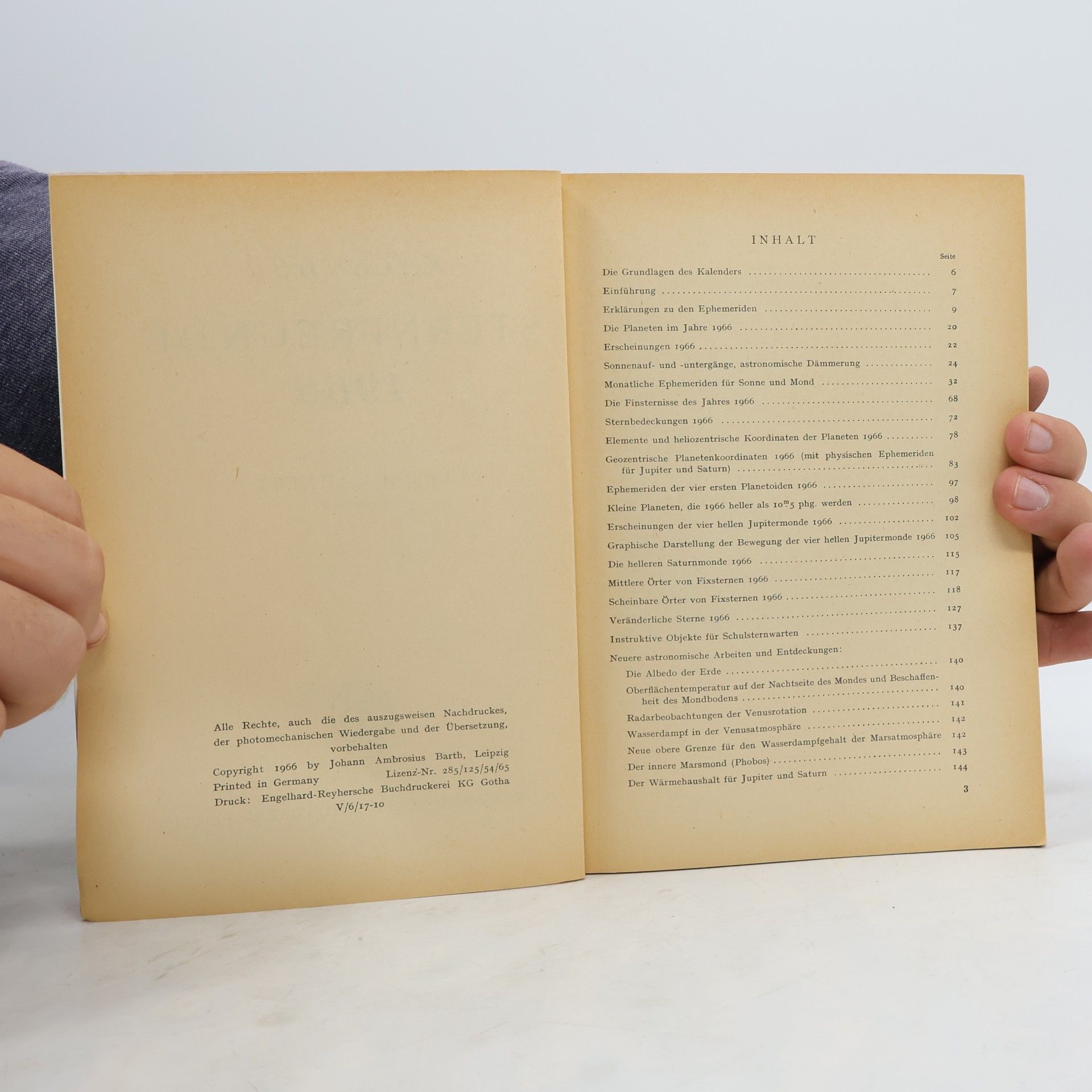 Autorenkollektiv Kalender für Sternfreunde 1966