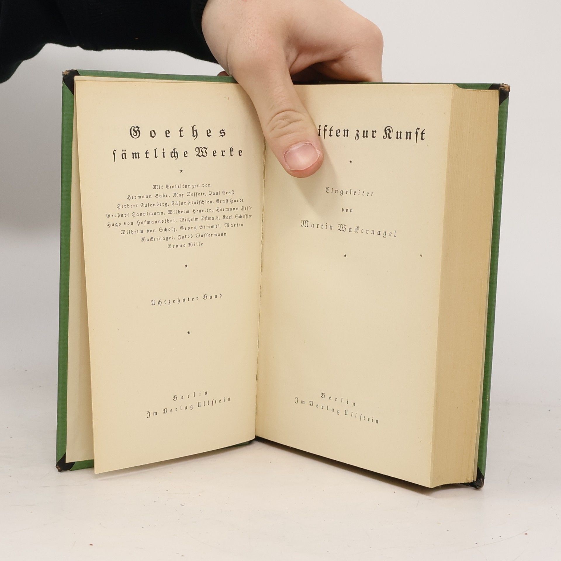 Martin Wackernagel Schriften zur Kunst 18. Geothes Sämtliche Werke