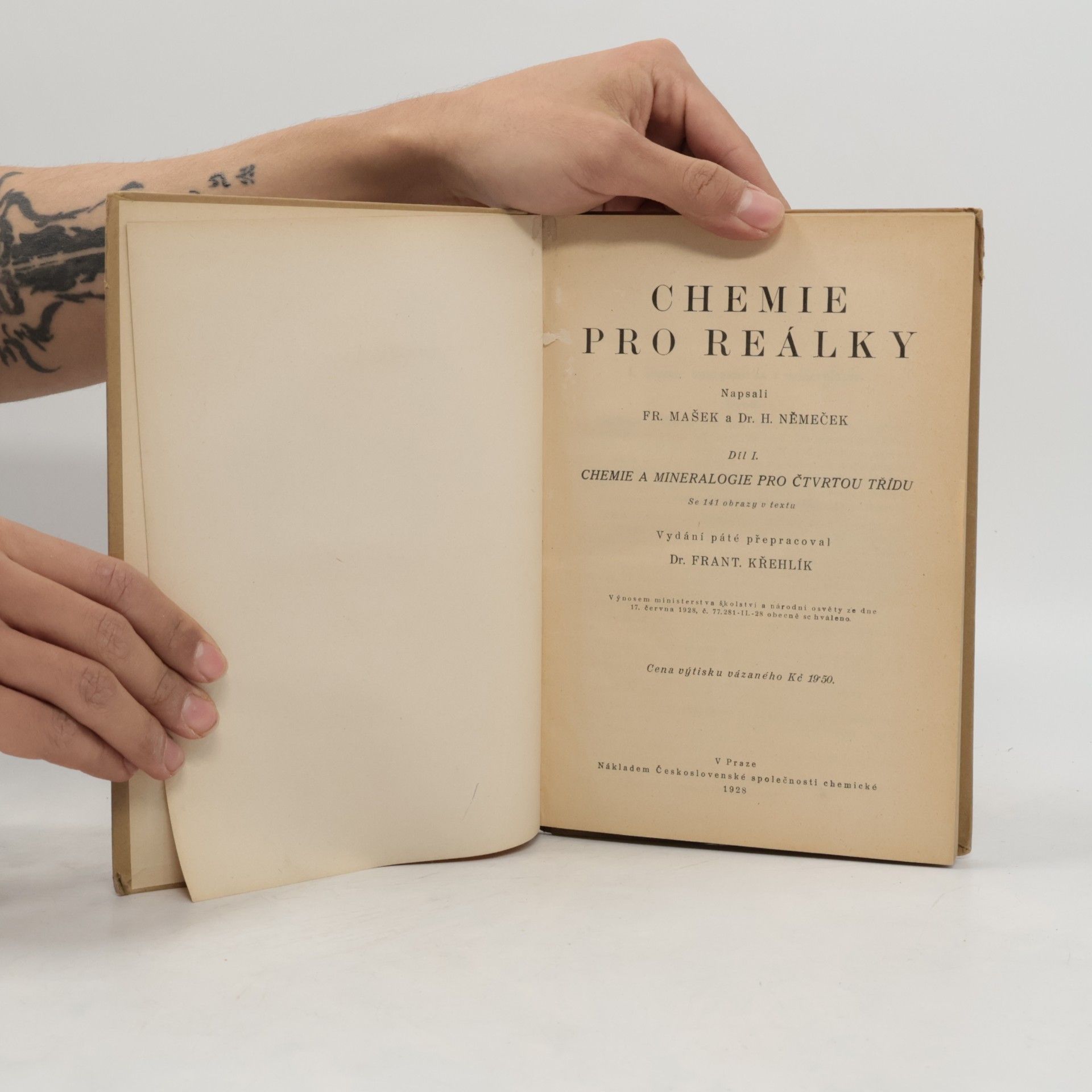 František Mašek Chemie pro reálky I. Chemie a mineralogie pro čtvrtou třídu
