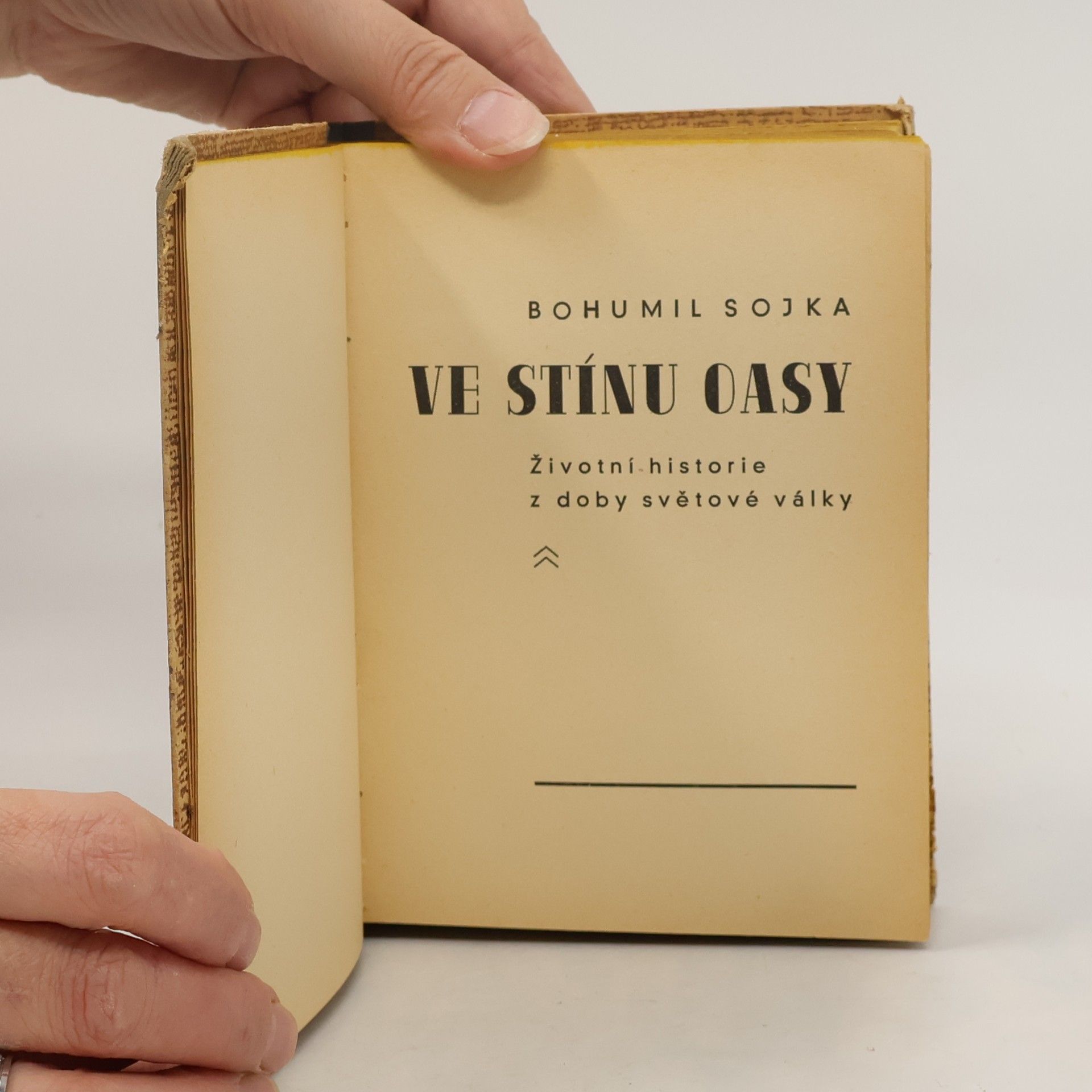 Sojka Bohumil Ve stínu oasy - životní historie z doby světové války (Ppl, ob veváz, 254 s.)