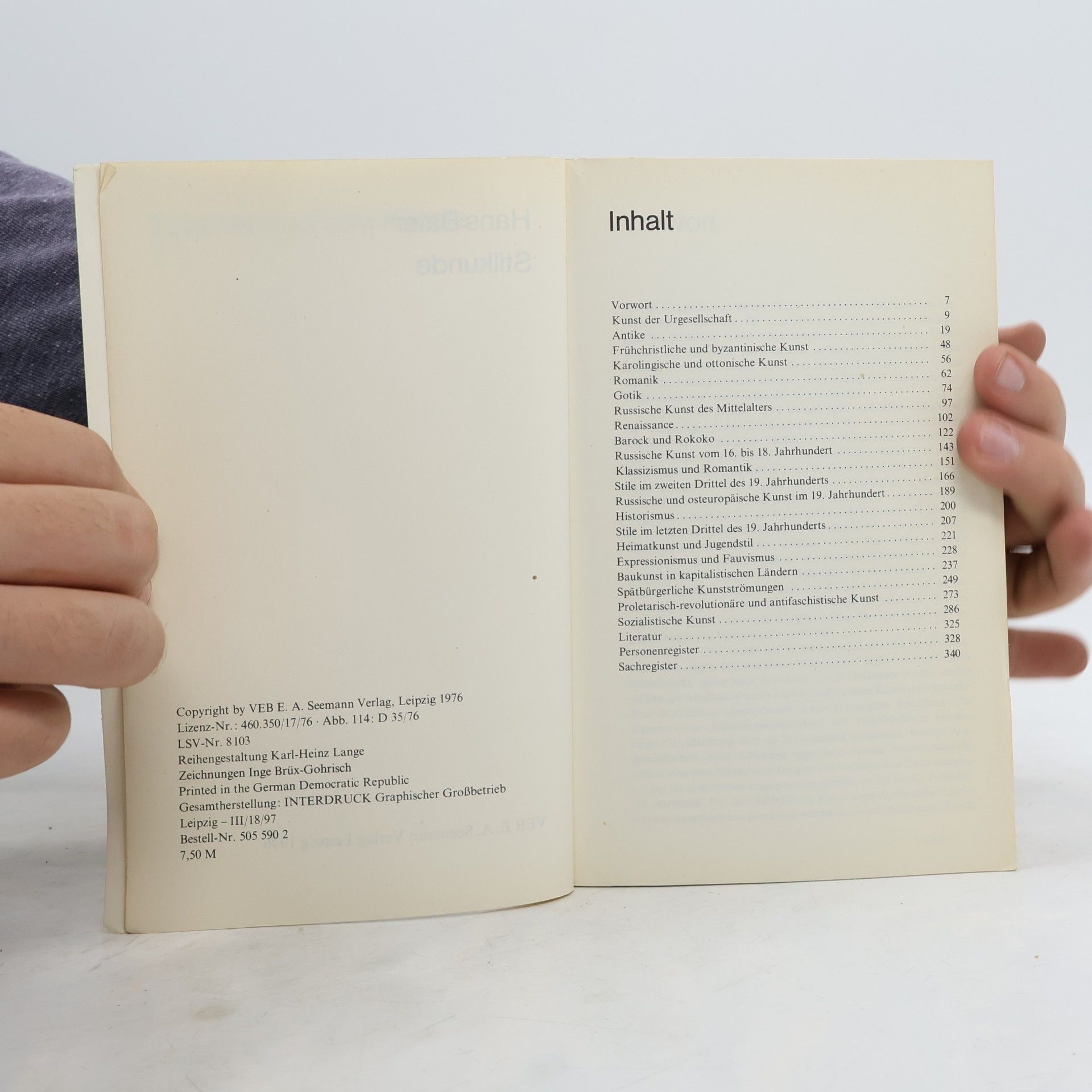 Hans Baier Taschenbuch der Künste