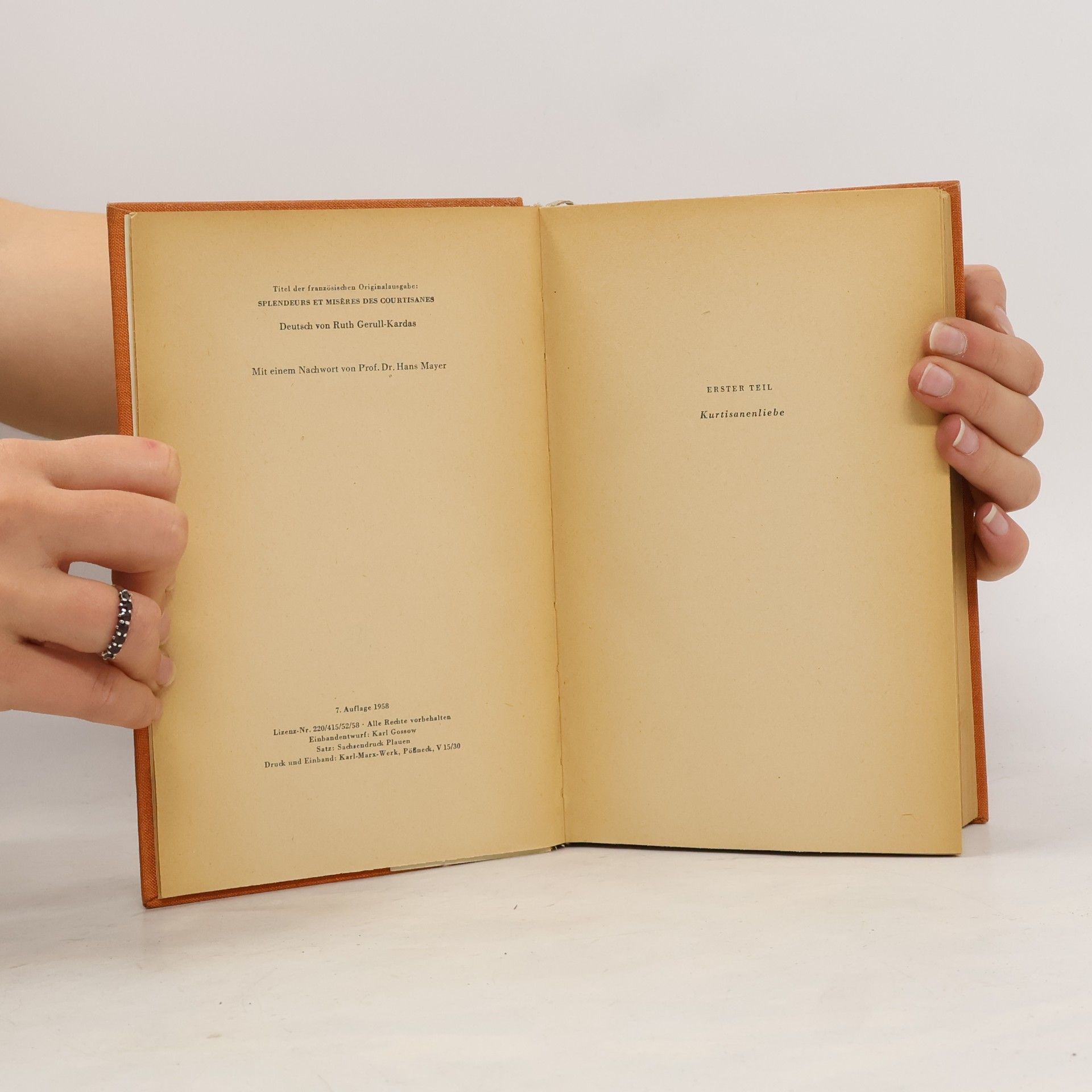Ruth Gerull-Kardas SPLENDEURS ET MISÈRES DES COURTISANES ERSTER TEIL Kurtisanenliebe
