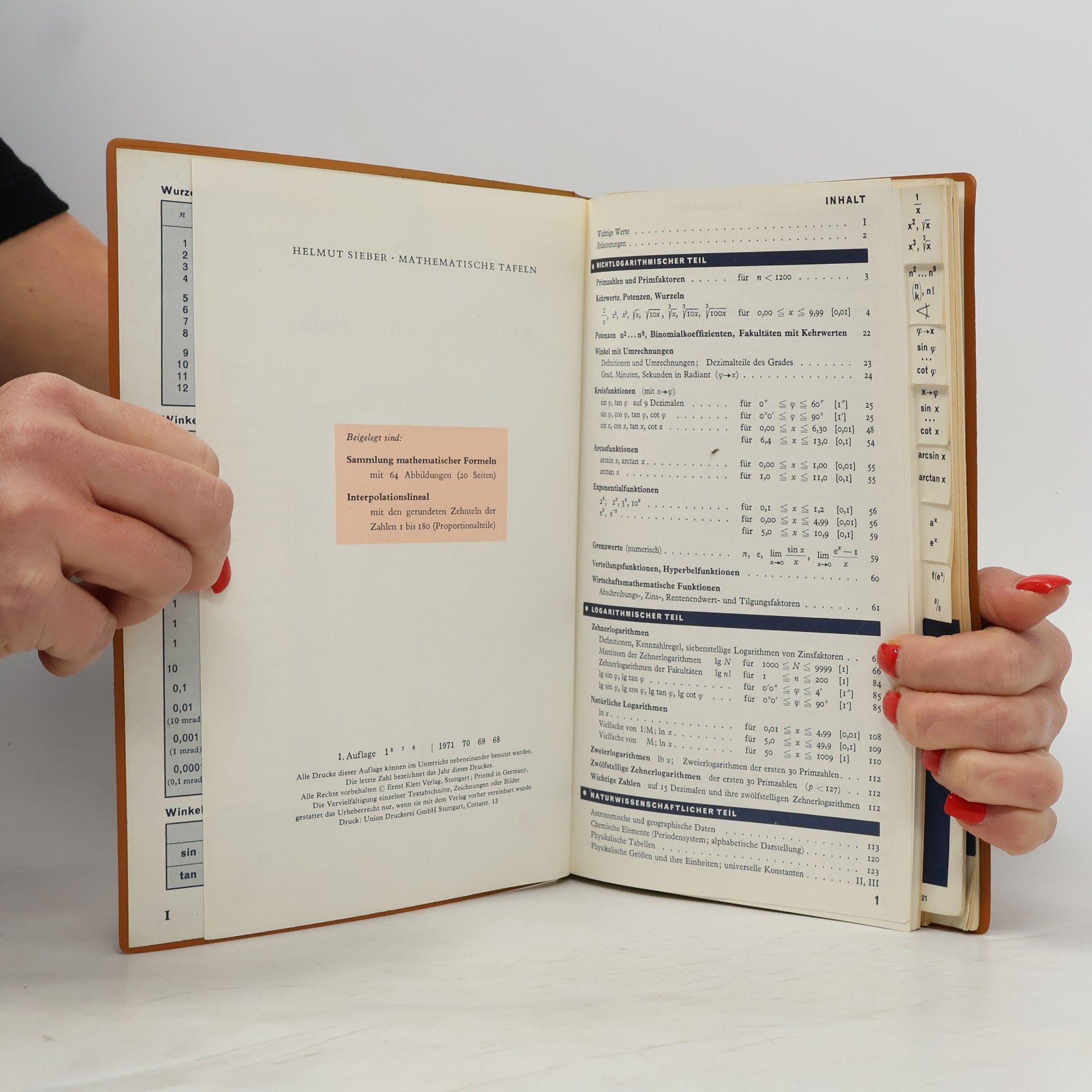 Helmut Sieber Mathematische Tafeln