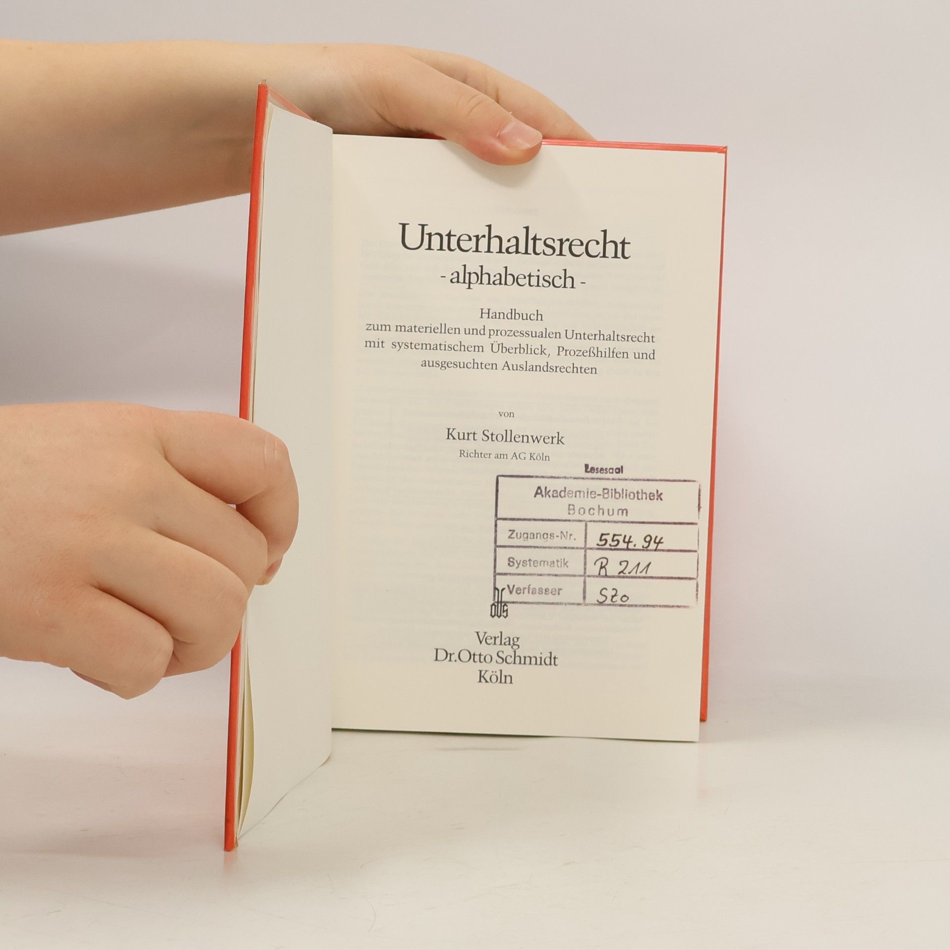 Kurt Stollenwerk Unterhaltsrecht - alphabetisch