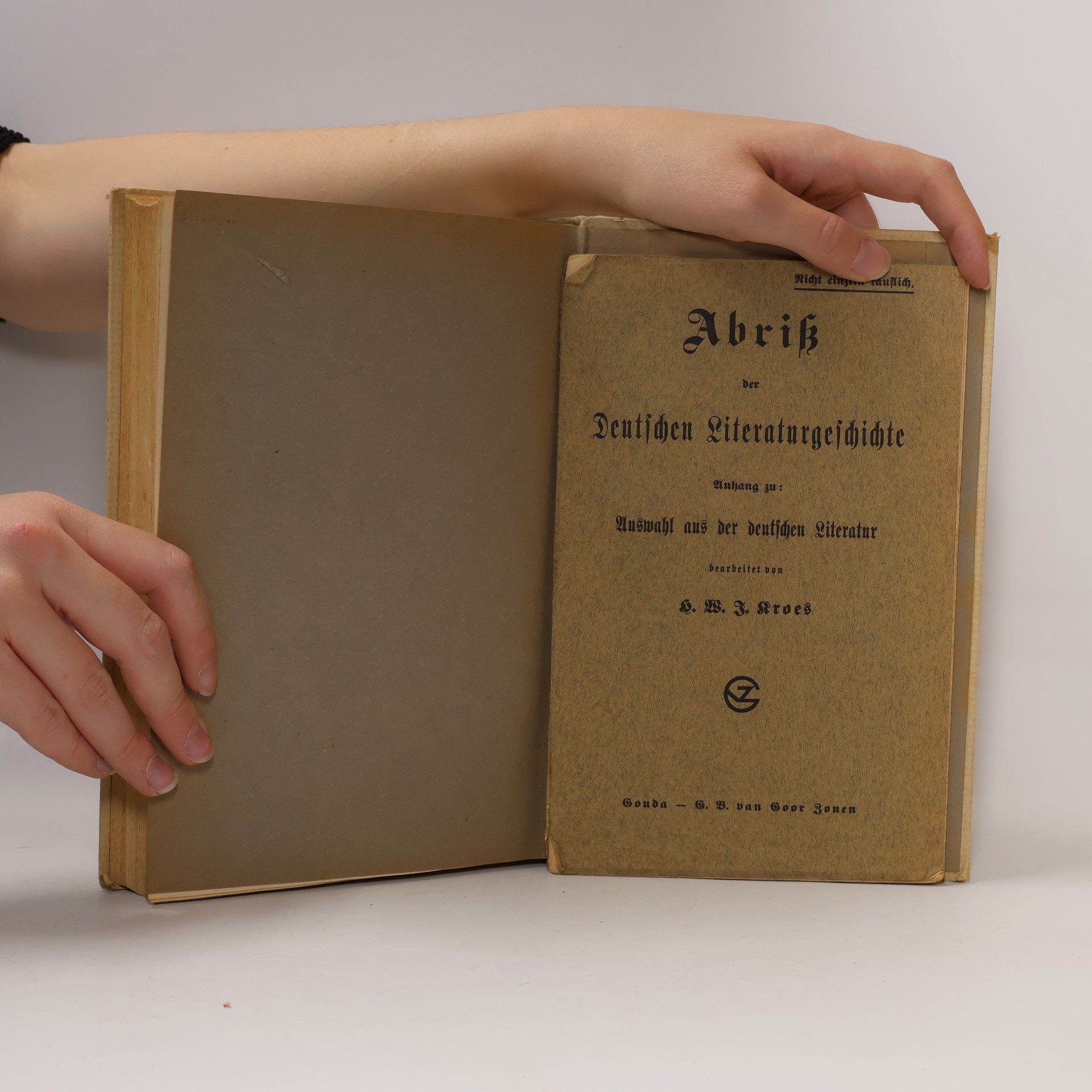 H. W. J. Kroes Auswahl aus der Deutschen Literatur mit einem Abriß der Literaturgeschichte