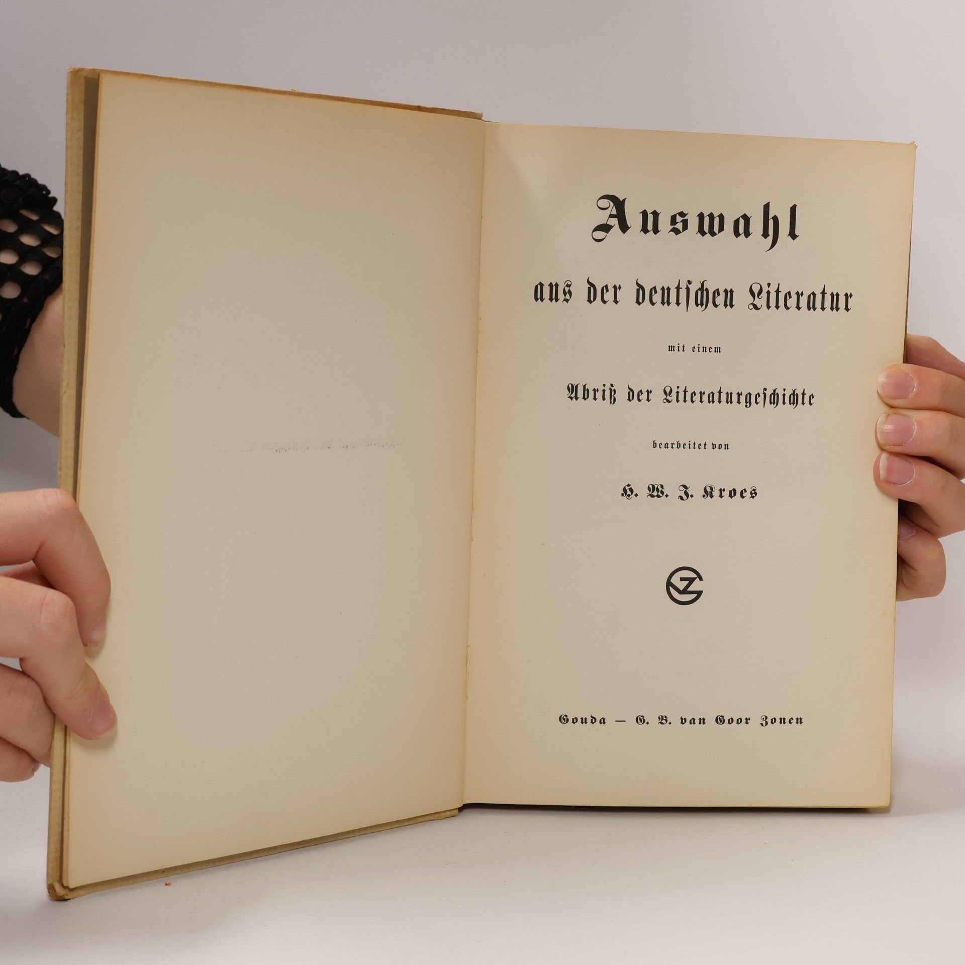H. W. J. Kroes Auswahl aus der Deutschen Literatur mit einem Abriß der Literaturgeschichte