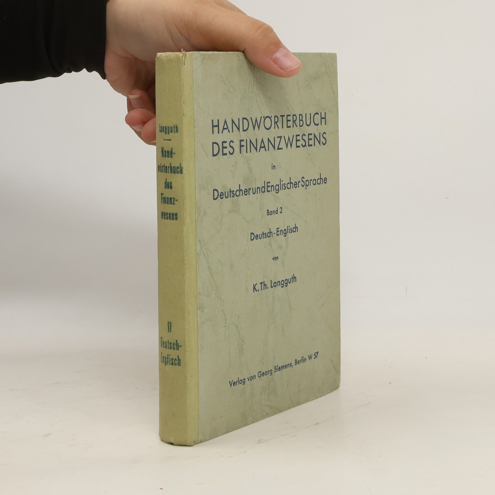 Karl Theodor Langguth Handwörterbuch des Finanzwesens in Deutscher und Englischer Sprache