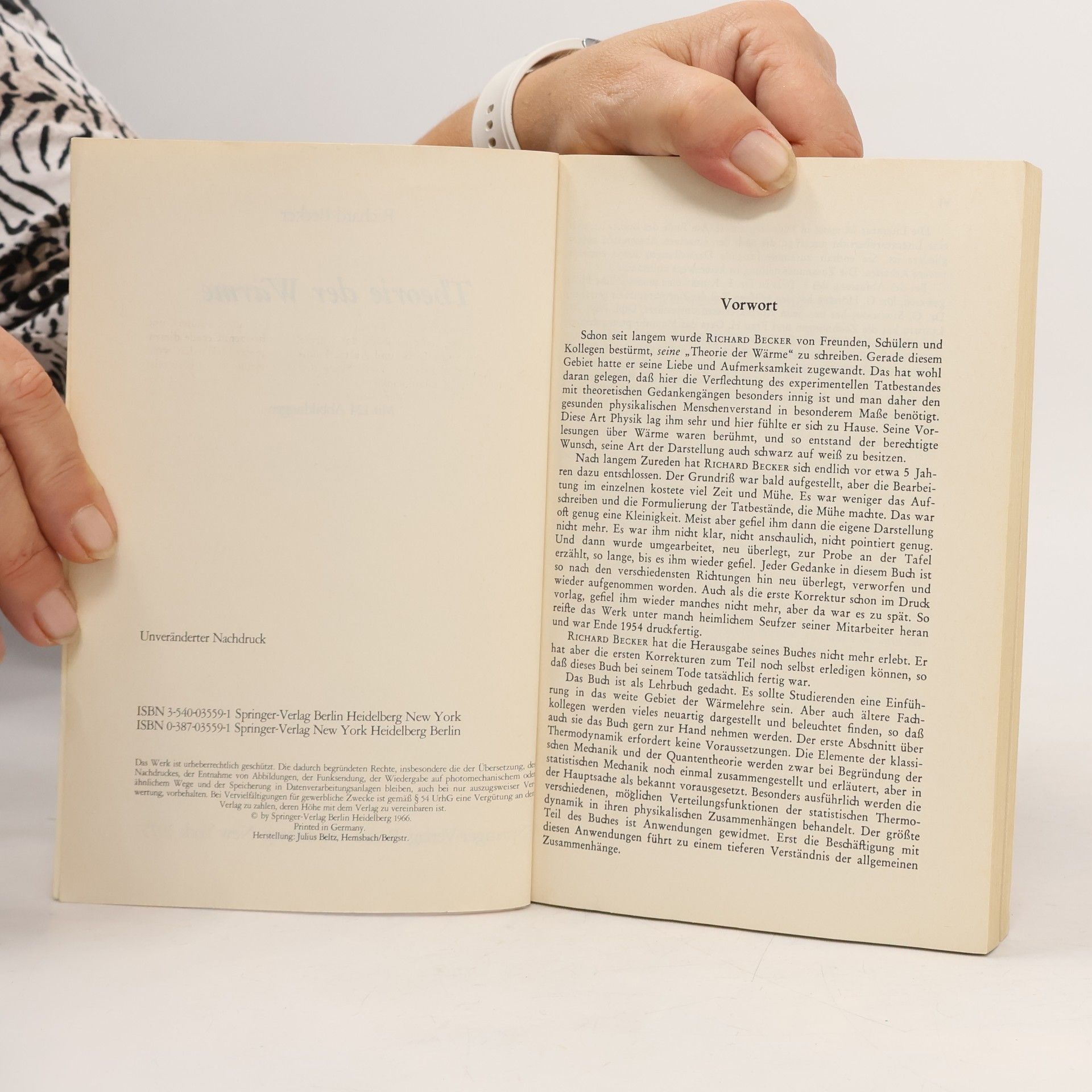 Richard Becker Theorie der Wärme 10