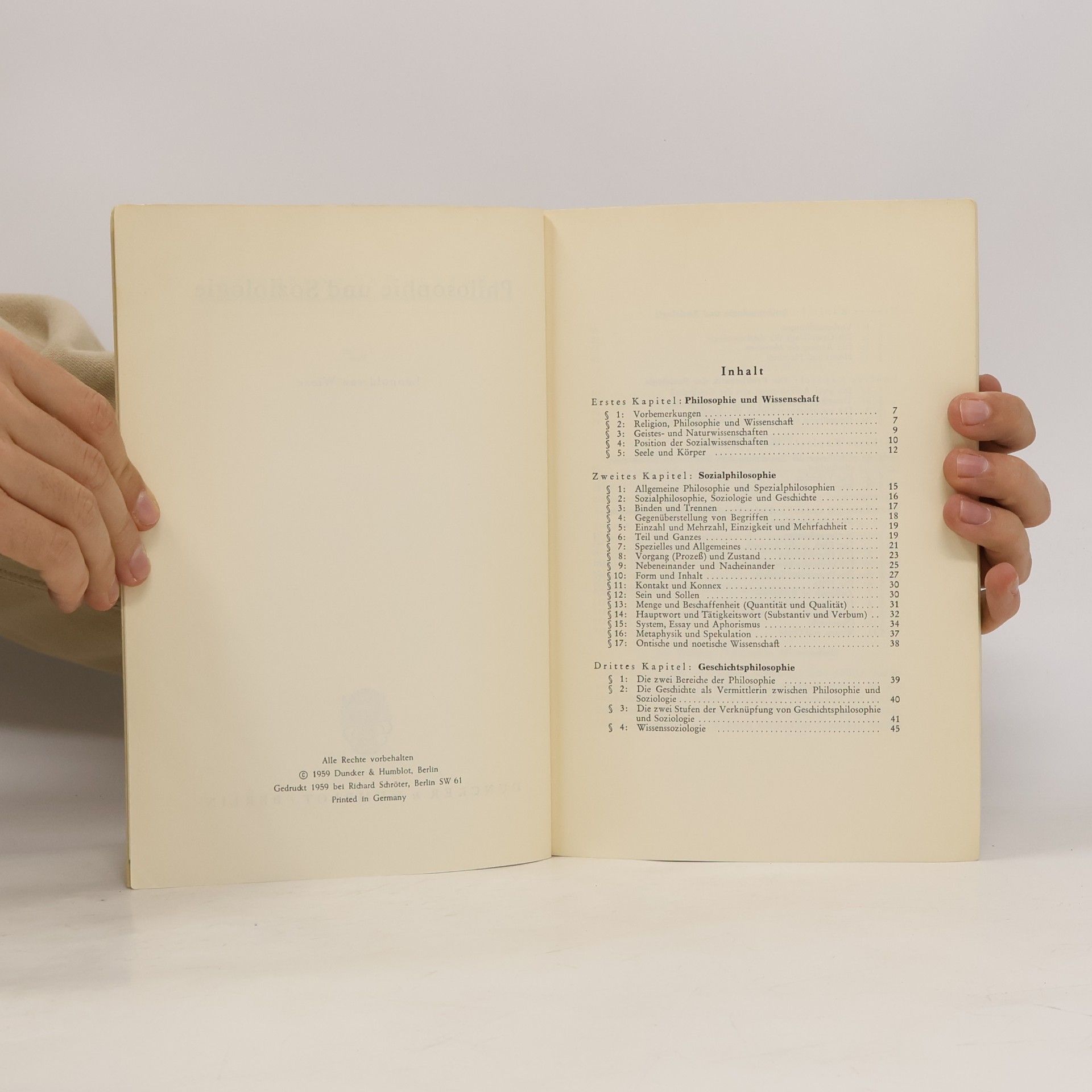 Leopold von Wiese Philosophie und Soziologie