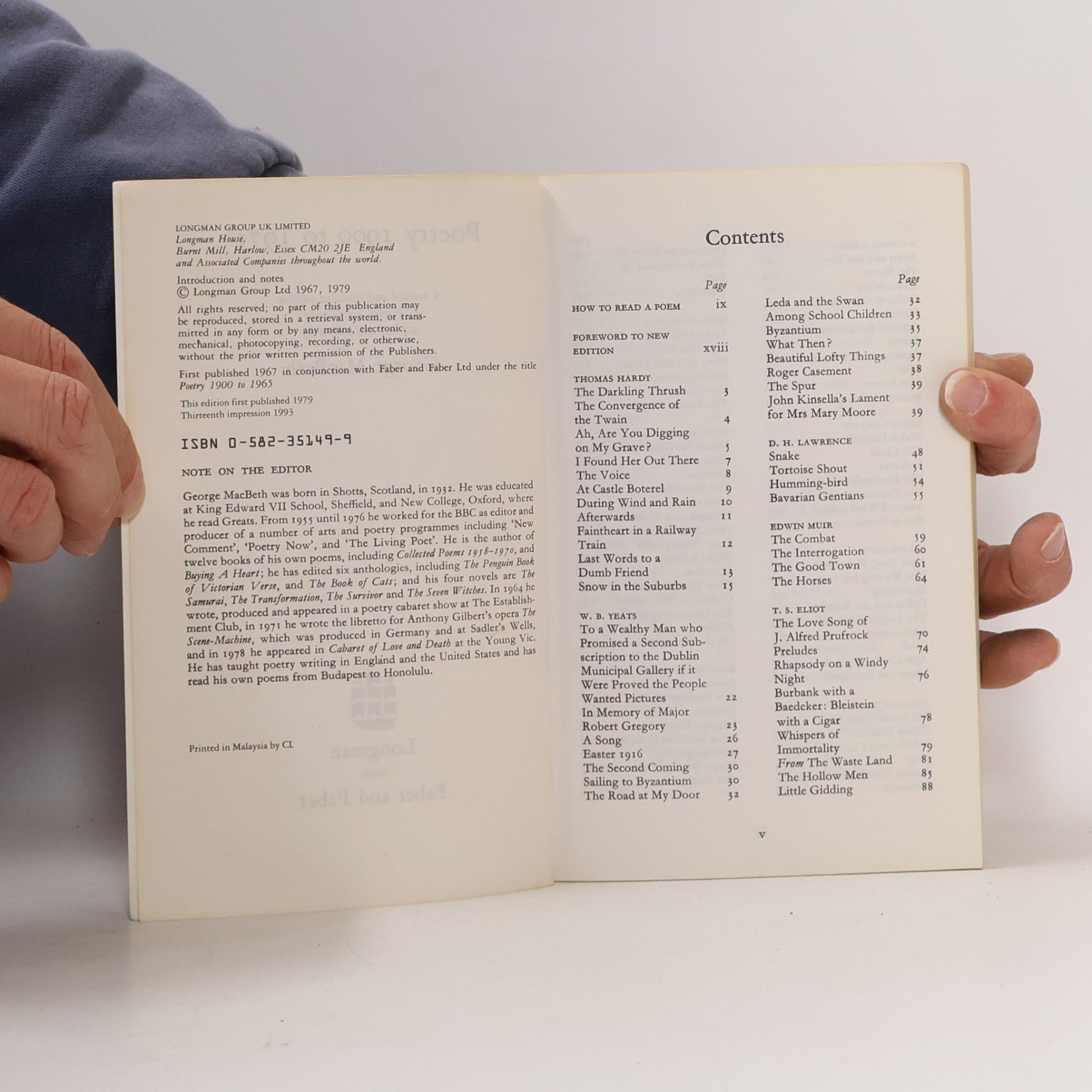 George MacBeth Longman English Series: Poetry 1900 to 1975