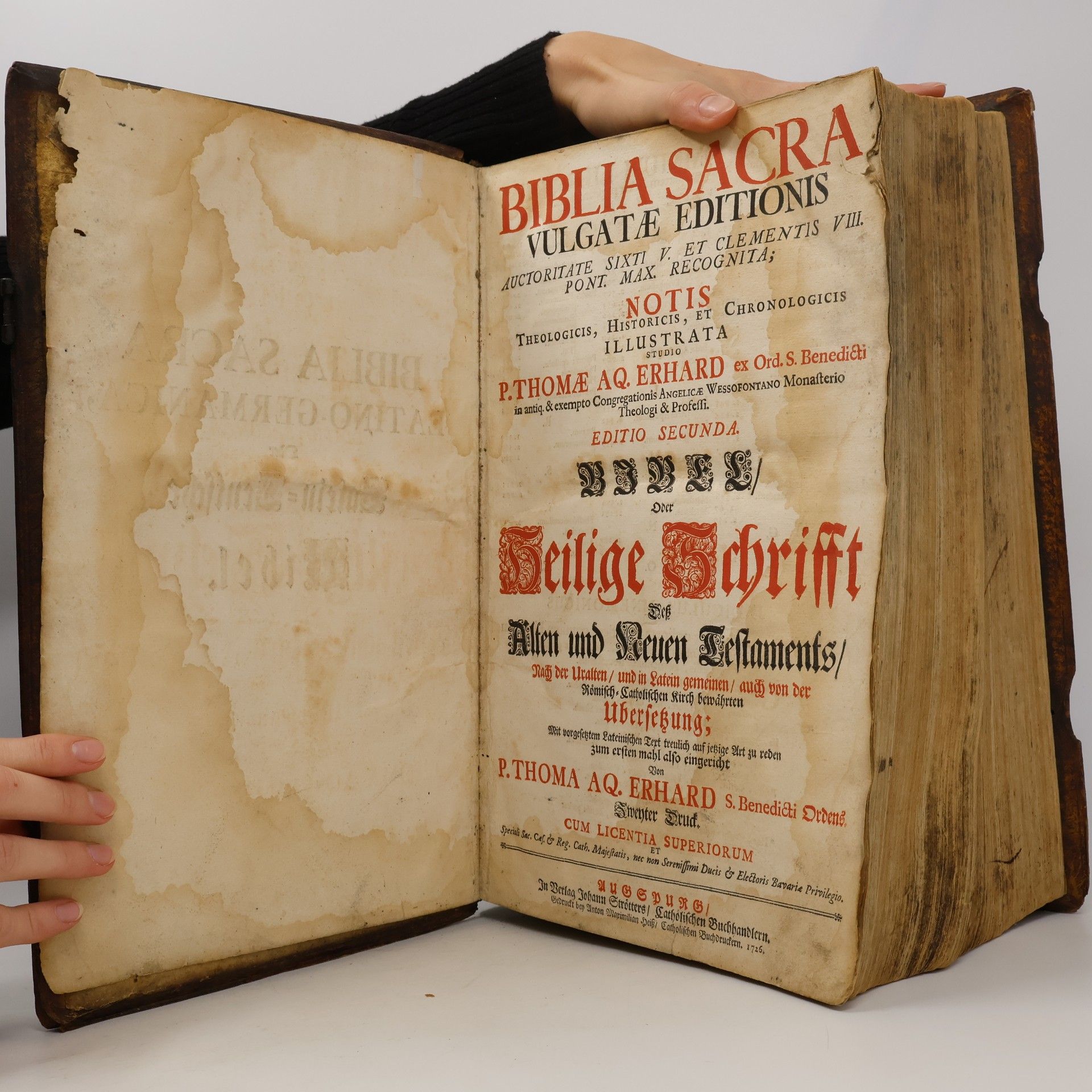 P. Thoma Aq. Erhard BIBLIA SACRA VULGATÆ EDITIONIS / Oder Heilige Schrift Des Alten und Neuen Testaments/