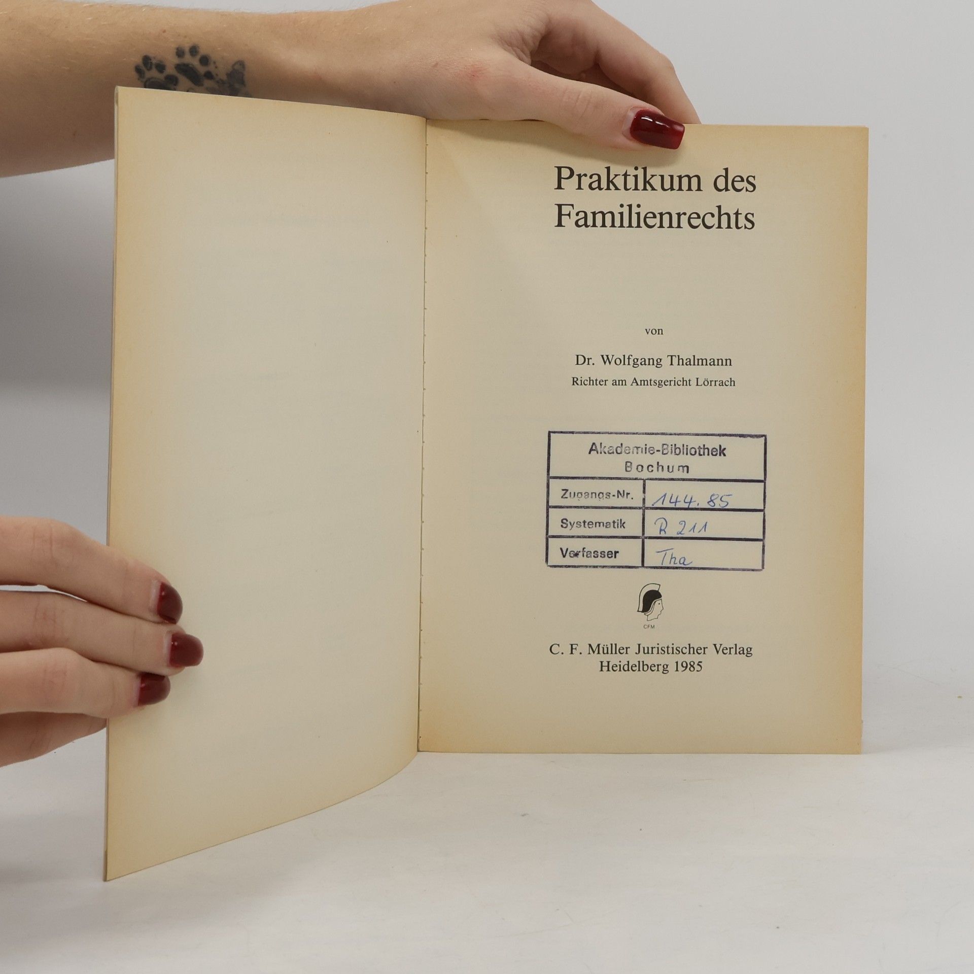 Wolfgang Thalmann Praktikum des Familienrechts