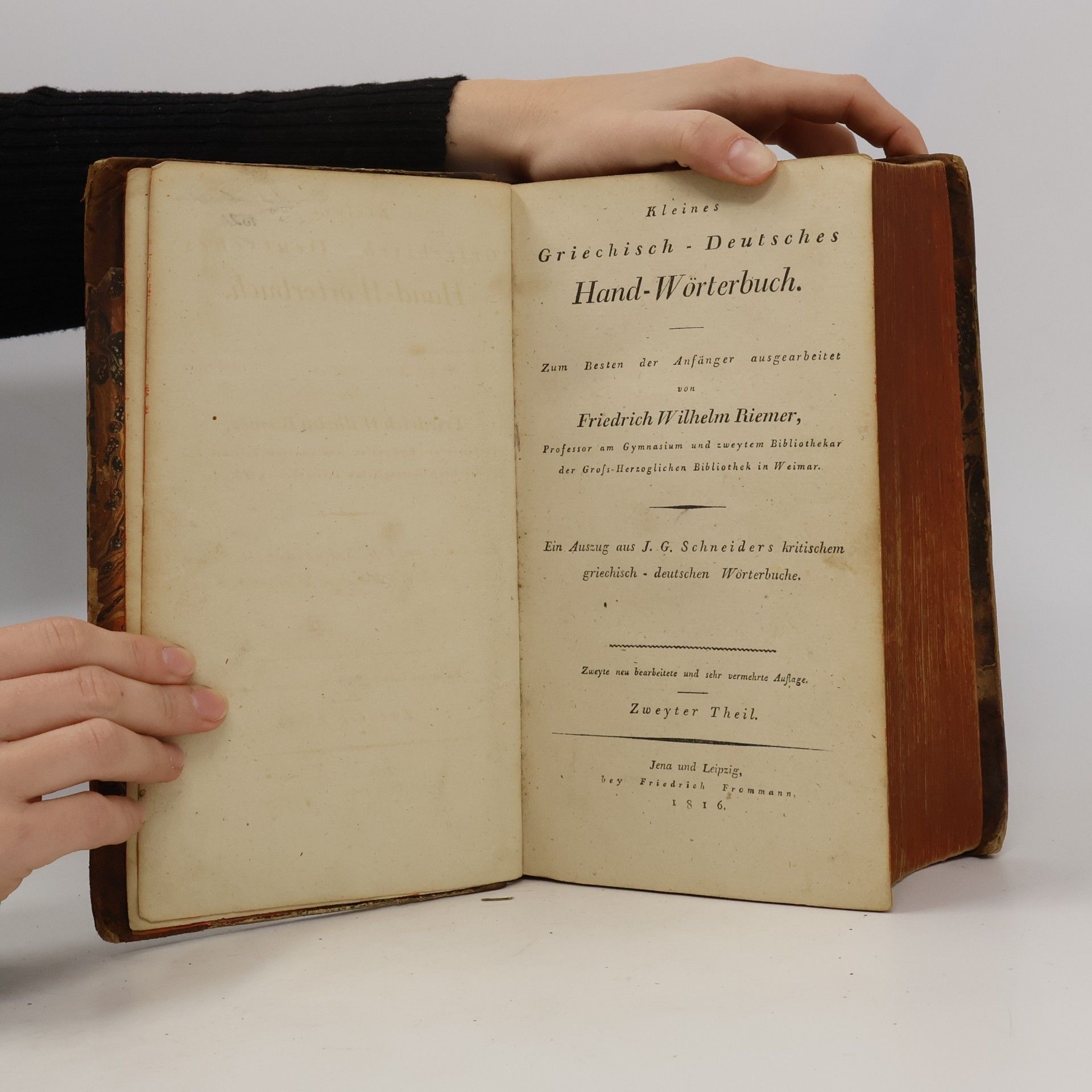 Friedrich Wilhelm Riemer Kleines Griechisch-Deutsches Hand-Wörterbuch. Theil 2
