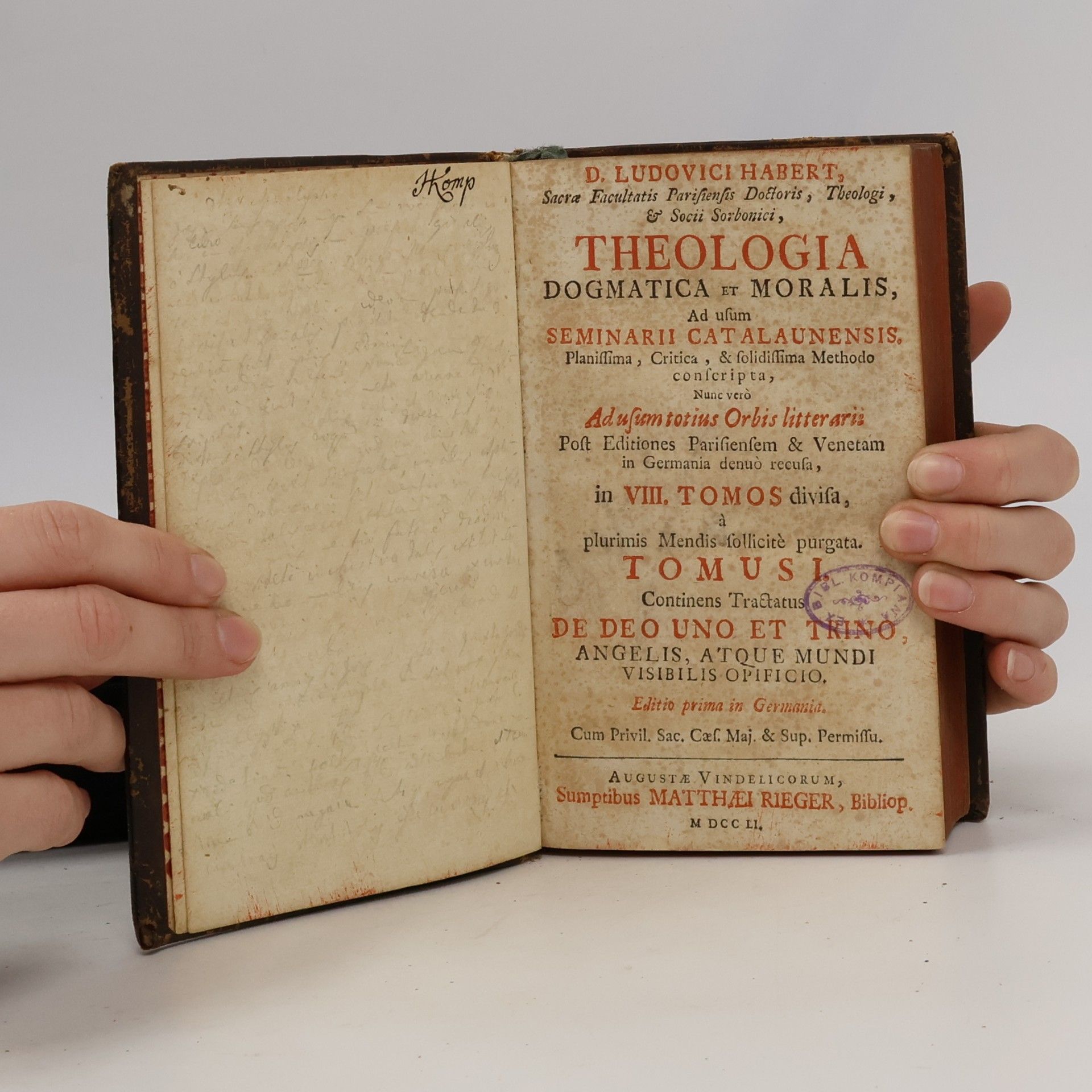 Isaac-Louis Habert Theologia Moralis. Tomus I.