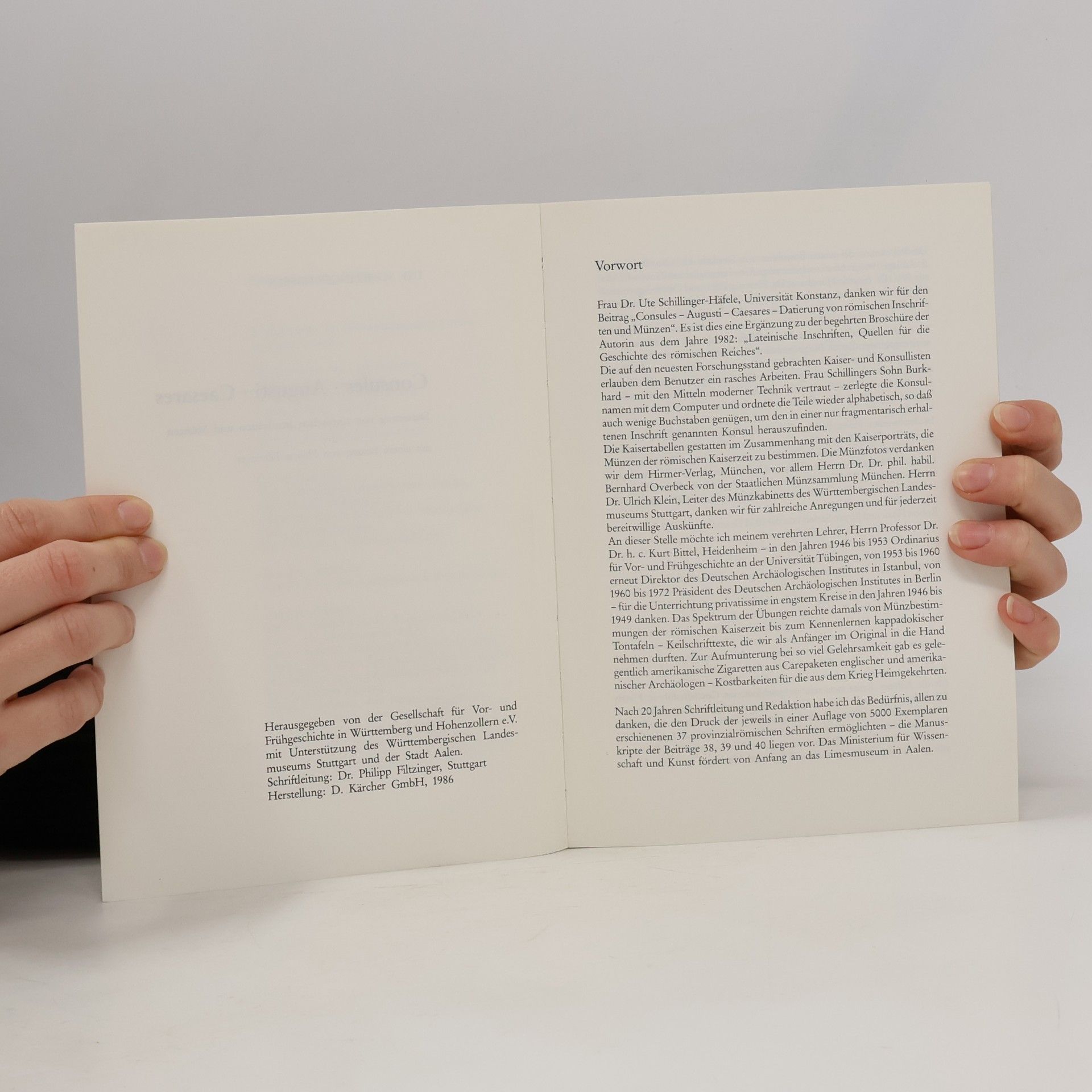 Ute Schillinger Häfele Consules, Augusti, Caesares. Datierung von römischen Inschriften und Münzen