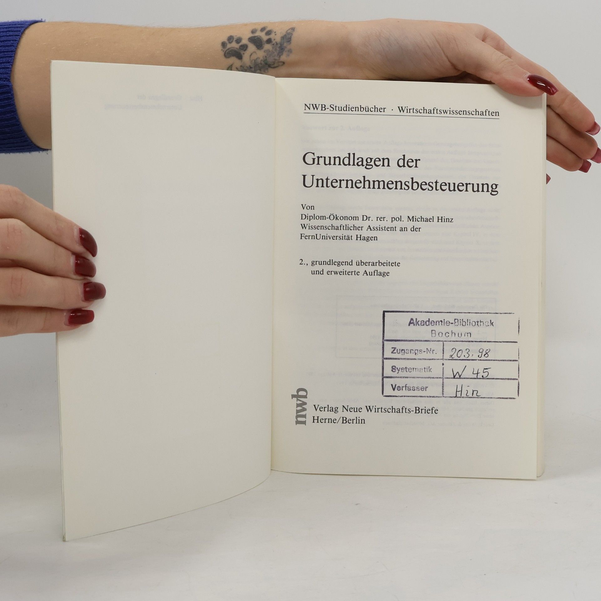 Michael Hinz Grundlagen der Unternehmensbesteuerung - 2. Auflage