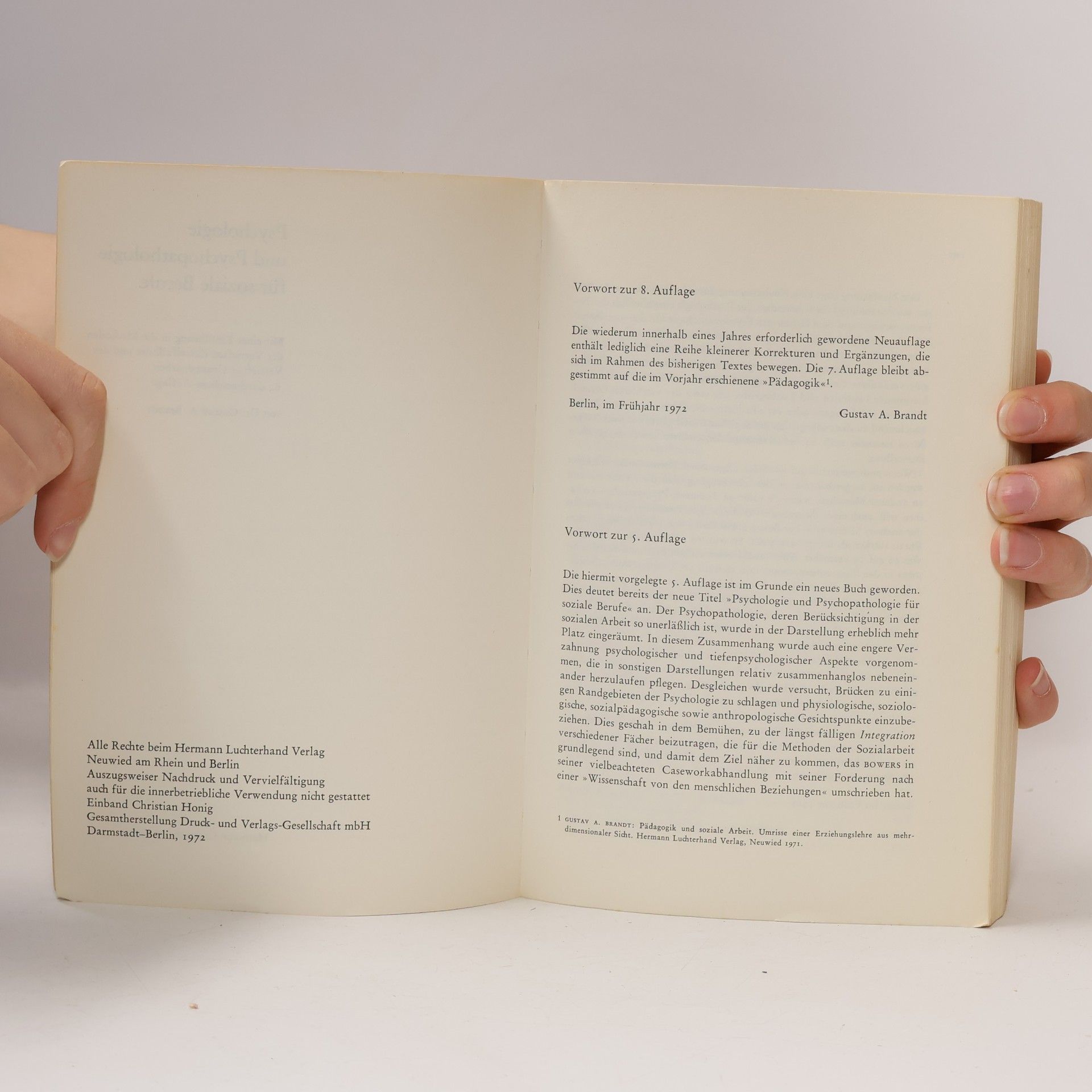 Gustav A. Brandt Psychologie und Psychopathologie für soziale Berufe