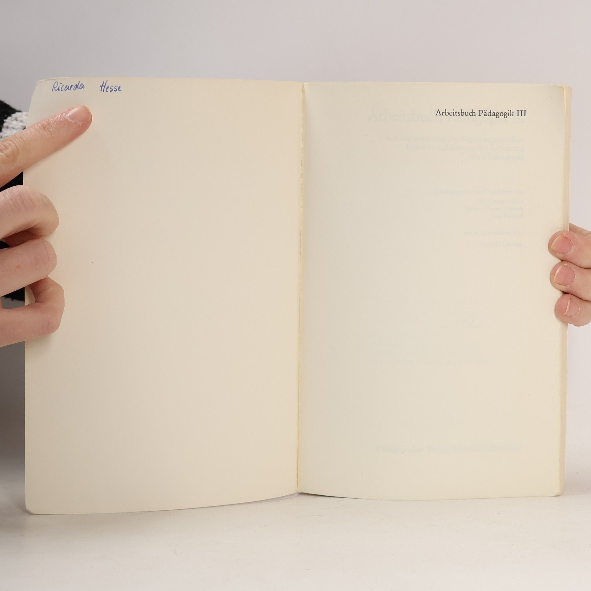 Various authors Arbeitsbuch Pädagogik 3